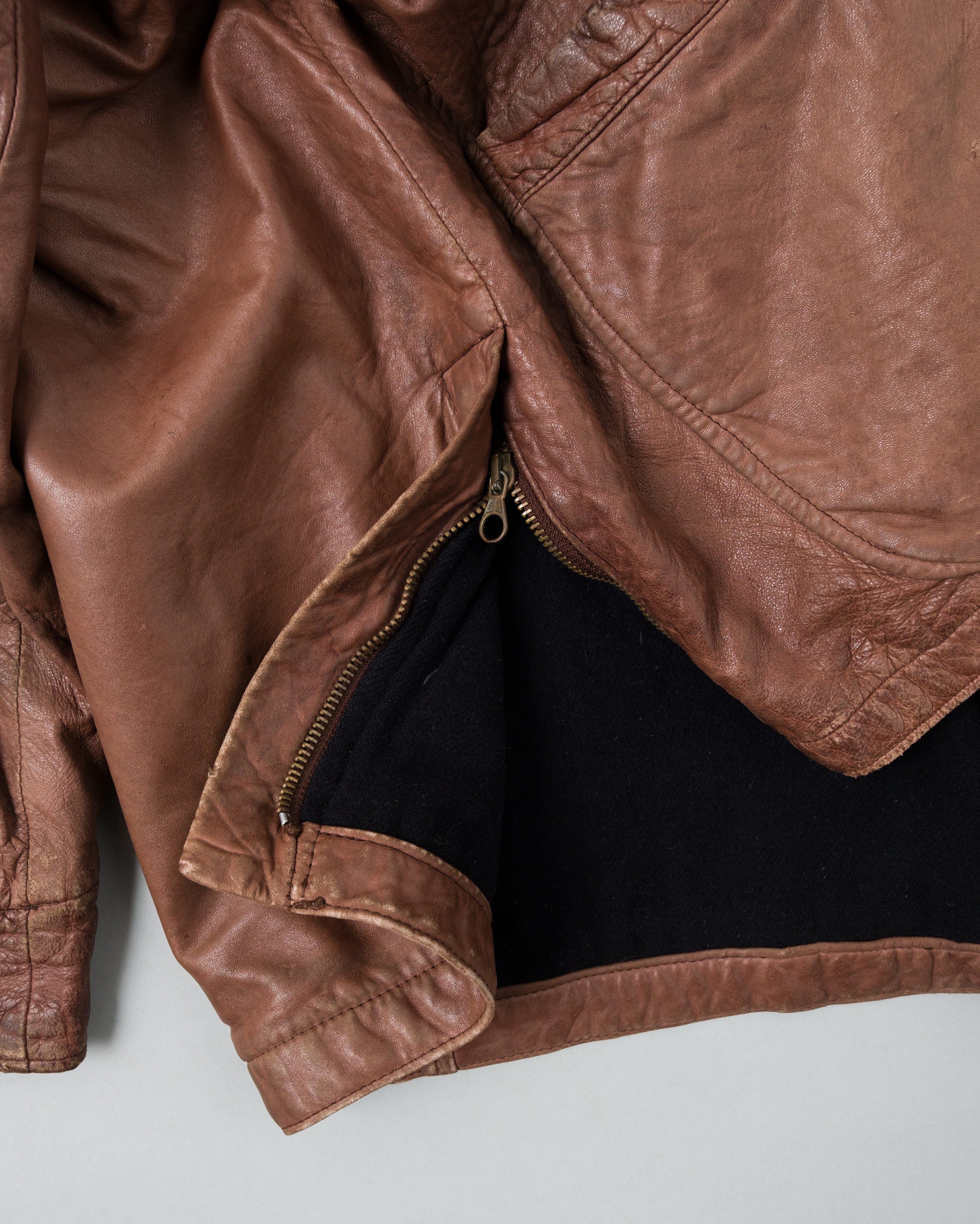 【87AW】Old C.P.Company Brown Leather 4 Pockets Jacket Size.48