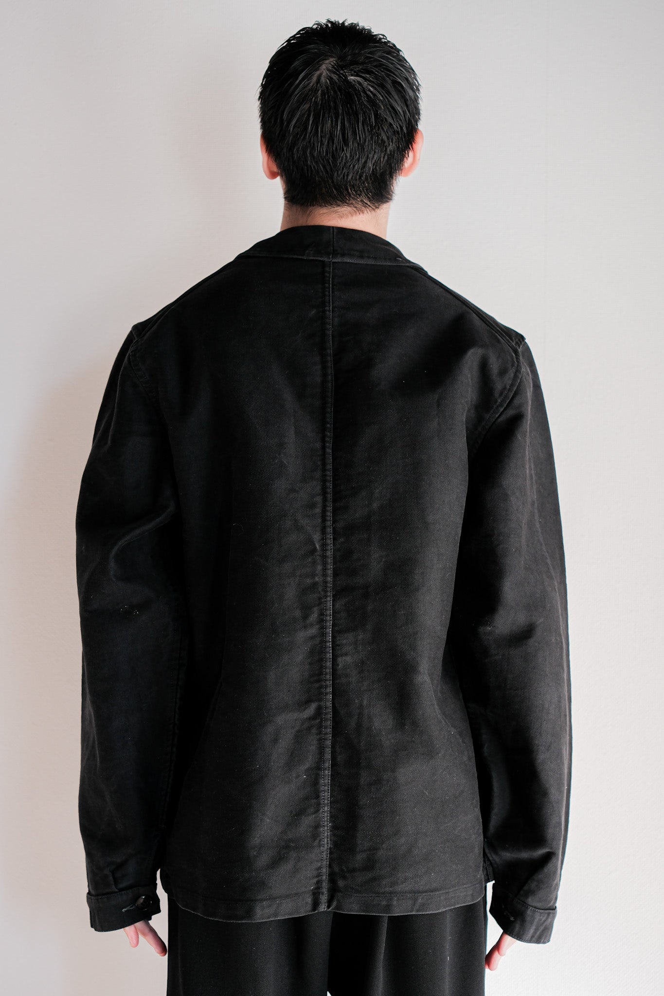 【~50's】French Vintage Black Moleskin Work Jacket