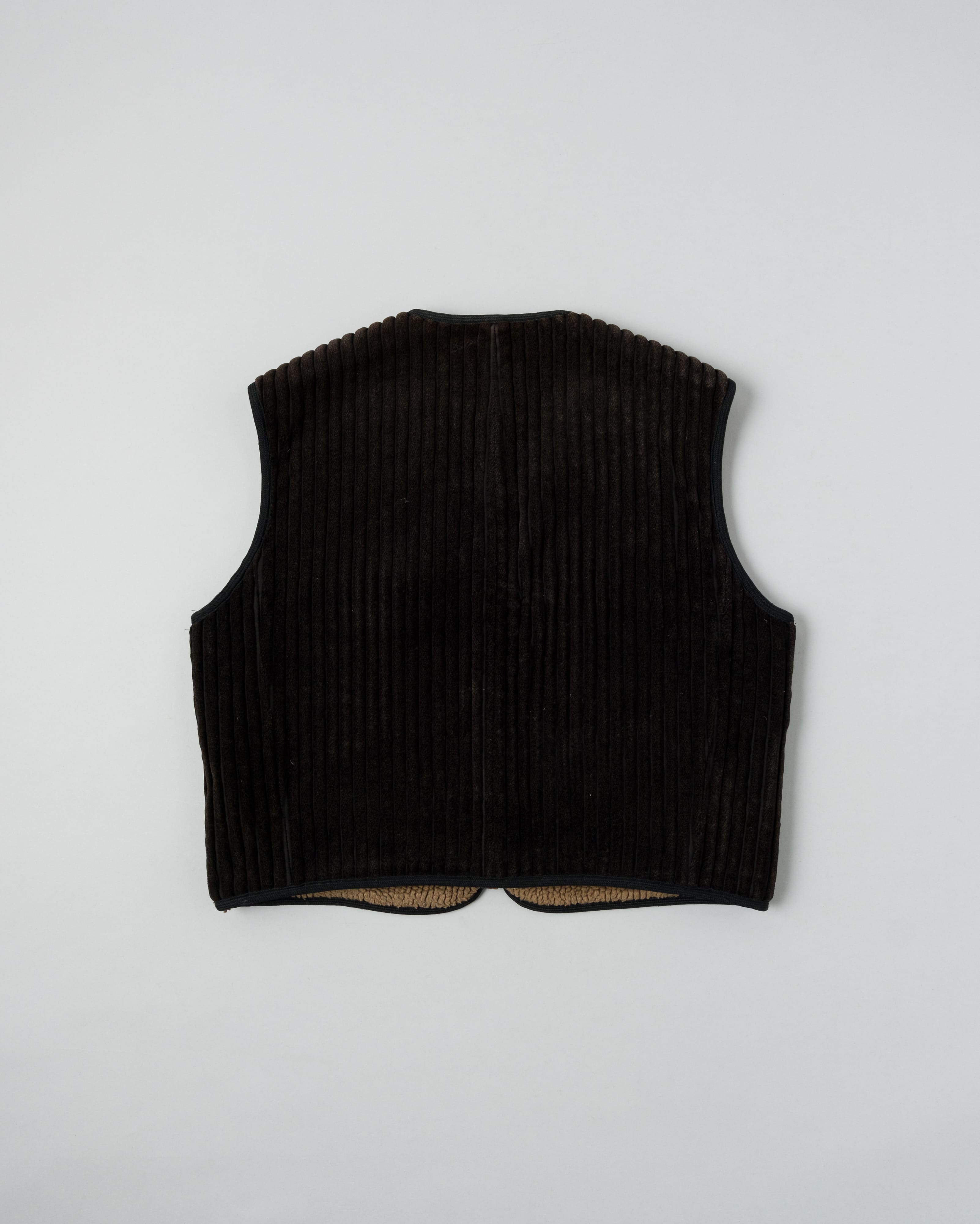 【~90's】Old EMPORIO ARMANI Pile Lined Heavy Corduroy Zip Up Vest Size.52