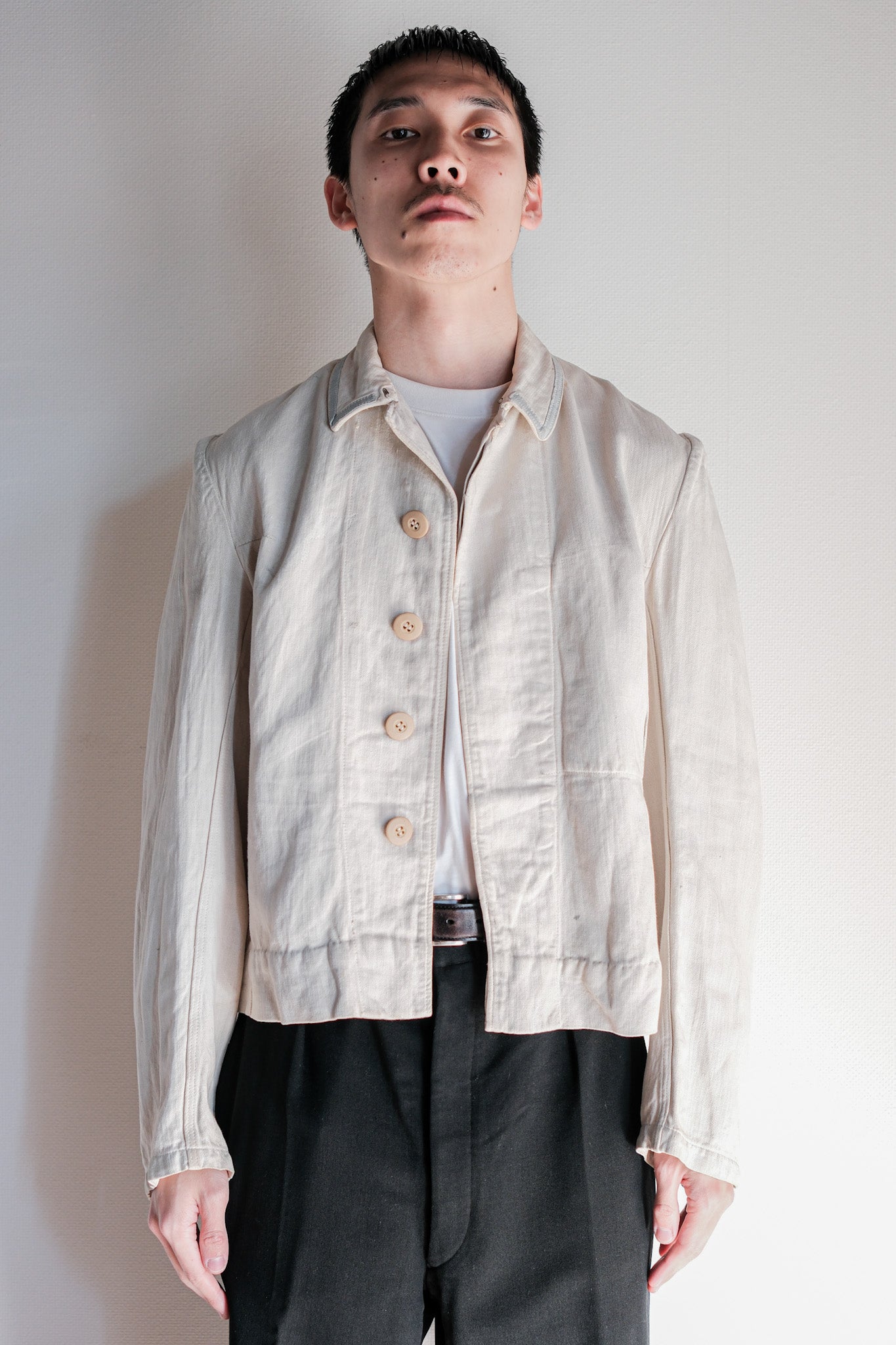【~40's】German Air Force Drillich HBT Linen Jacket "Luftwaffe"