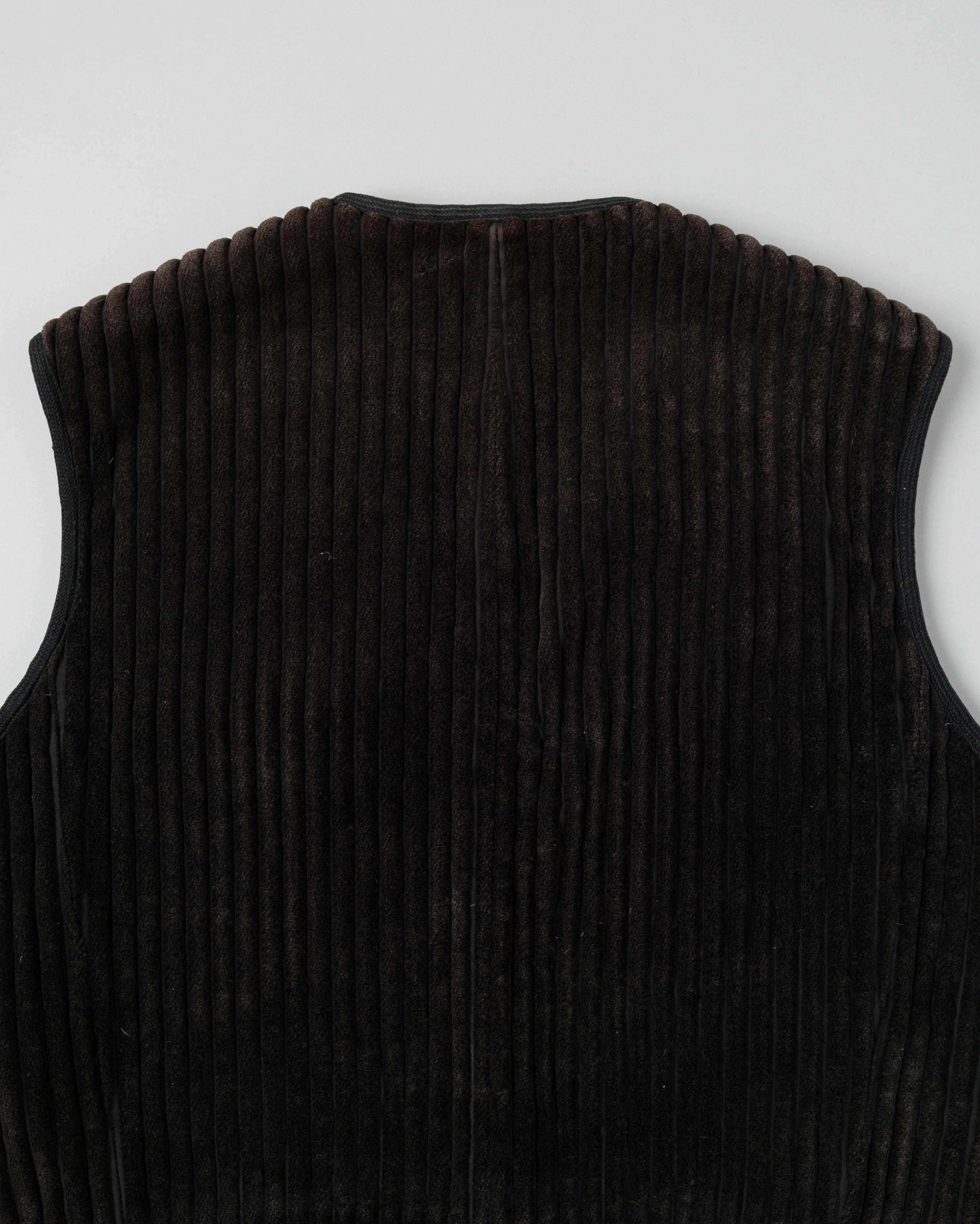 【~90's】Old EMPORIO ARMANI Pile Lined Heavy Corduroy Zip Up Vest Size.52