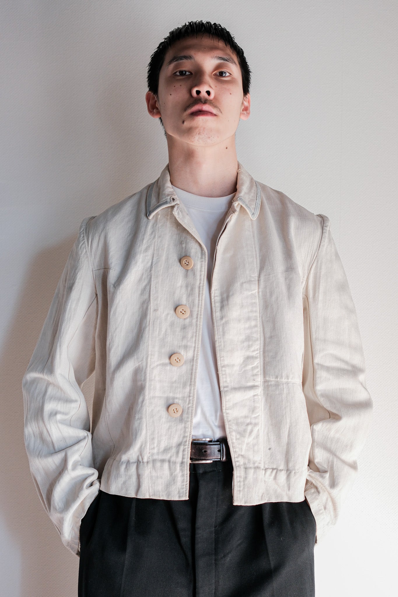 【~40's】German Air Force Drillich HBT Linen Jacket "Luftwaffe"