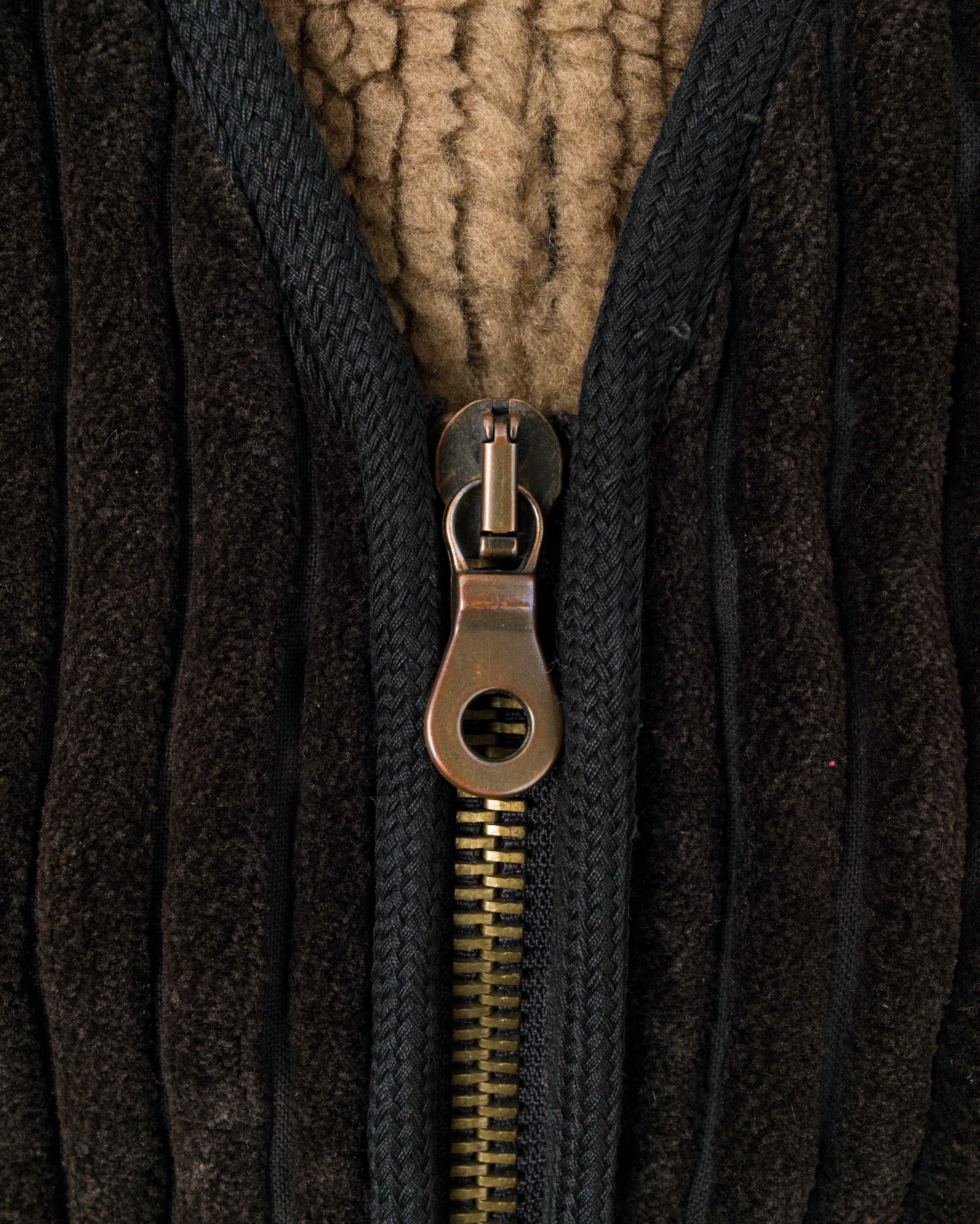 【~90's】Old EMPORIO ARMANI Pile Lined Heavy Corduroy Zip Up Vest Size.52