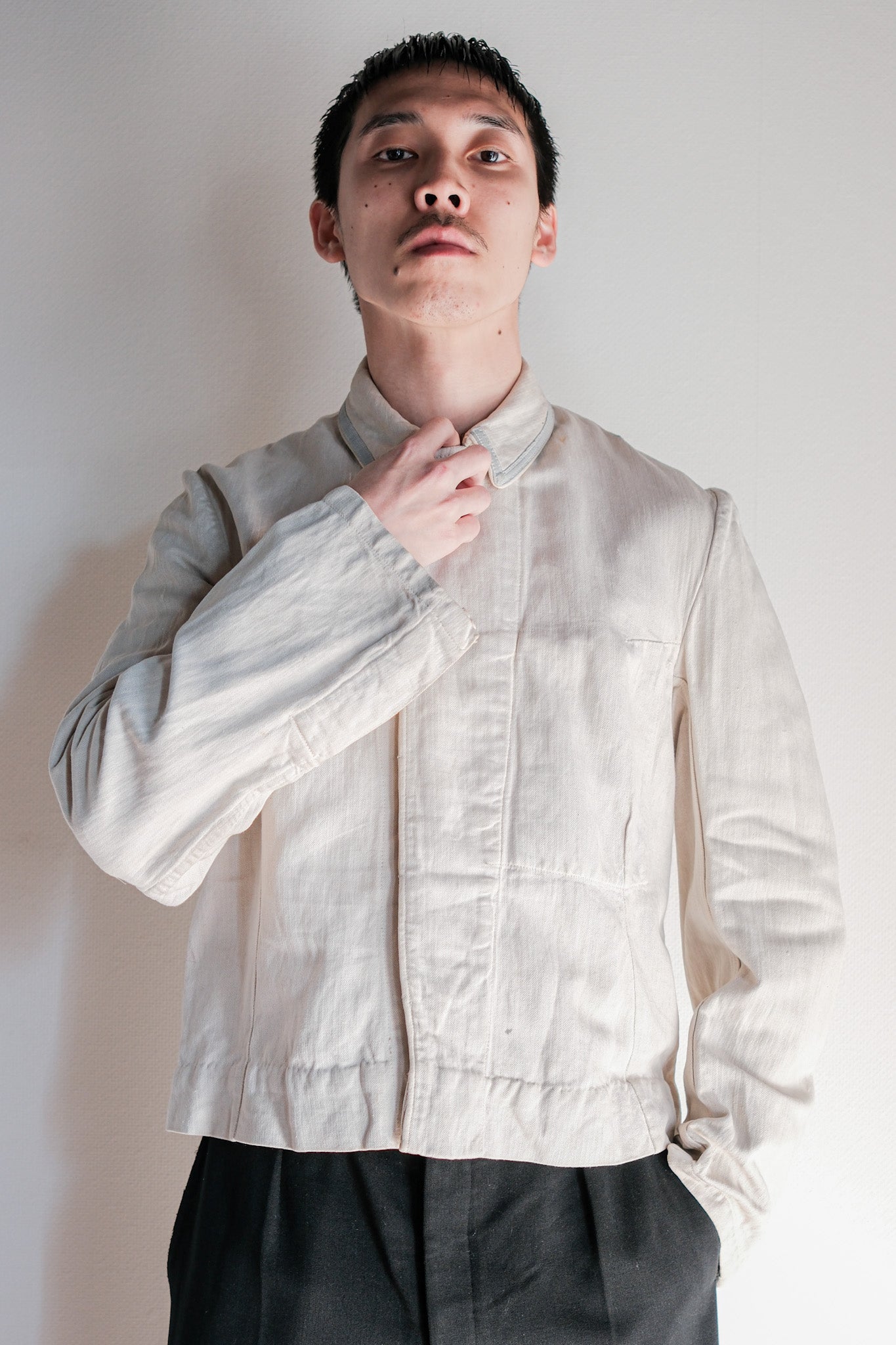 【~40's】German Air Force Drillich HBT Linen Jacket "Luftwaffe"