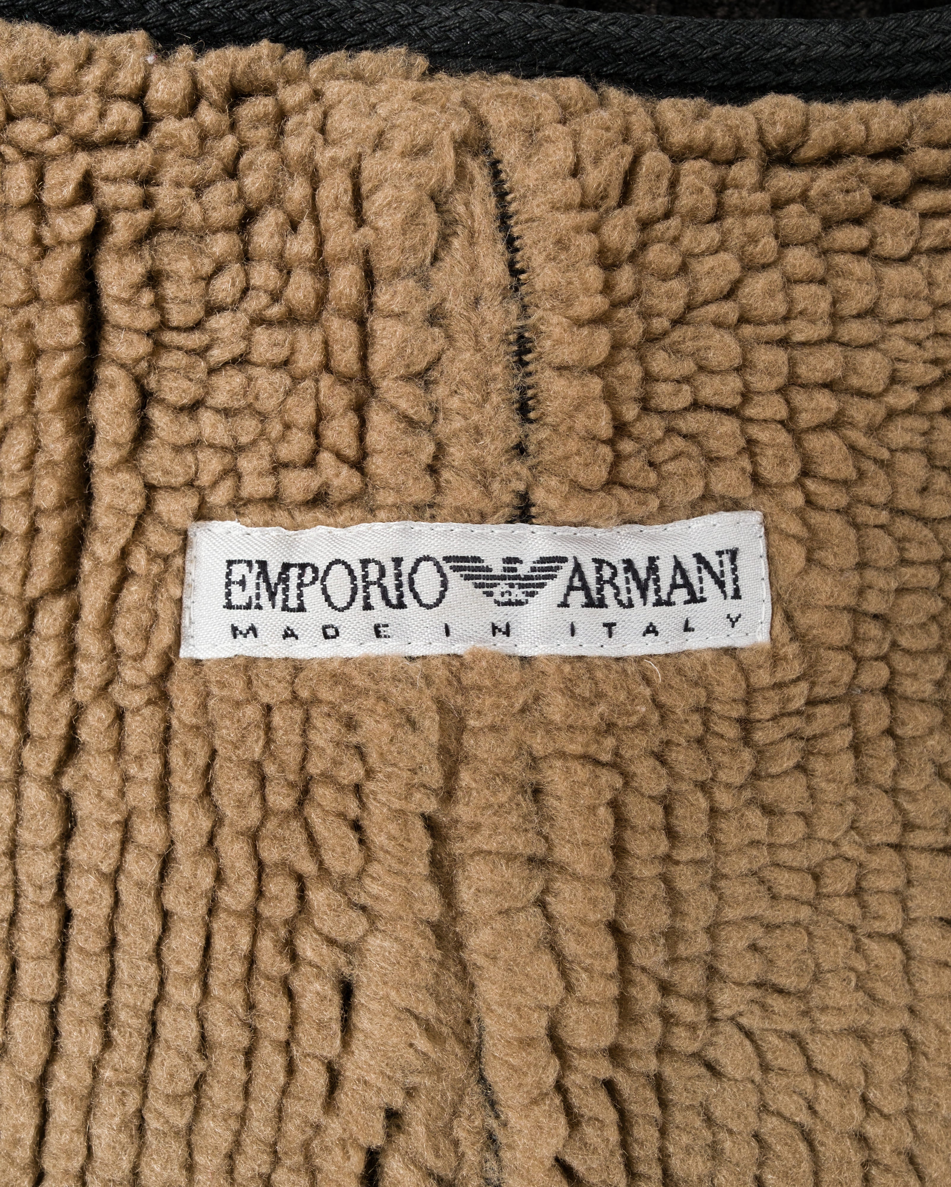 【~90's】Old EMPORIO ARMANI Pile Lined Heavy Corduroy Zip Up Vest Size.52