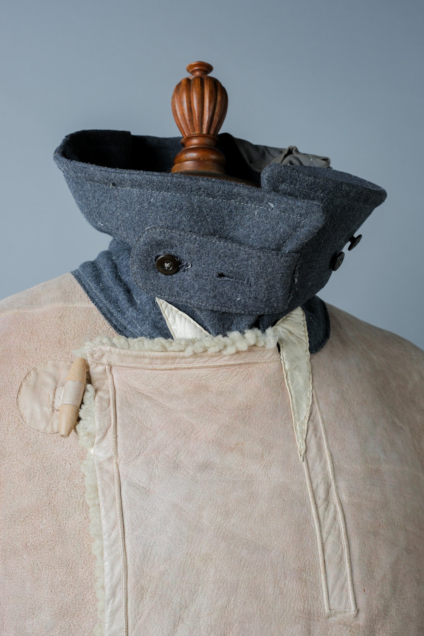 【~40's】WWⅡ German Army Sheepskin Fur Lined Winter Greatcoat "Wehrmacht"
