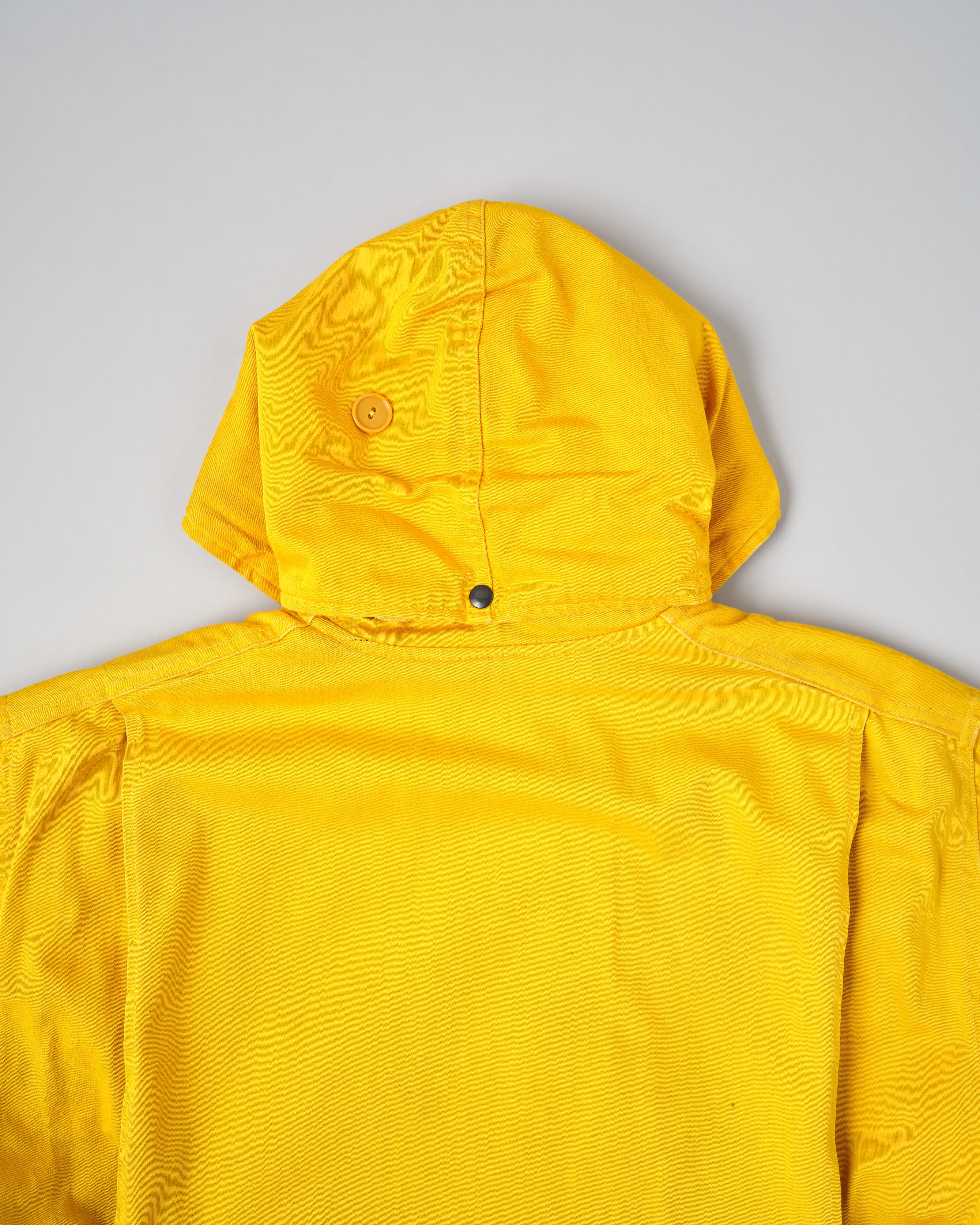 【~60年代】英倫復古可拆卸兜帽黃色棉緞登山夾克