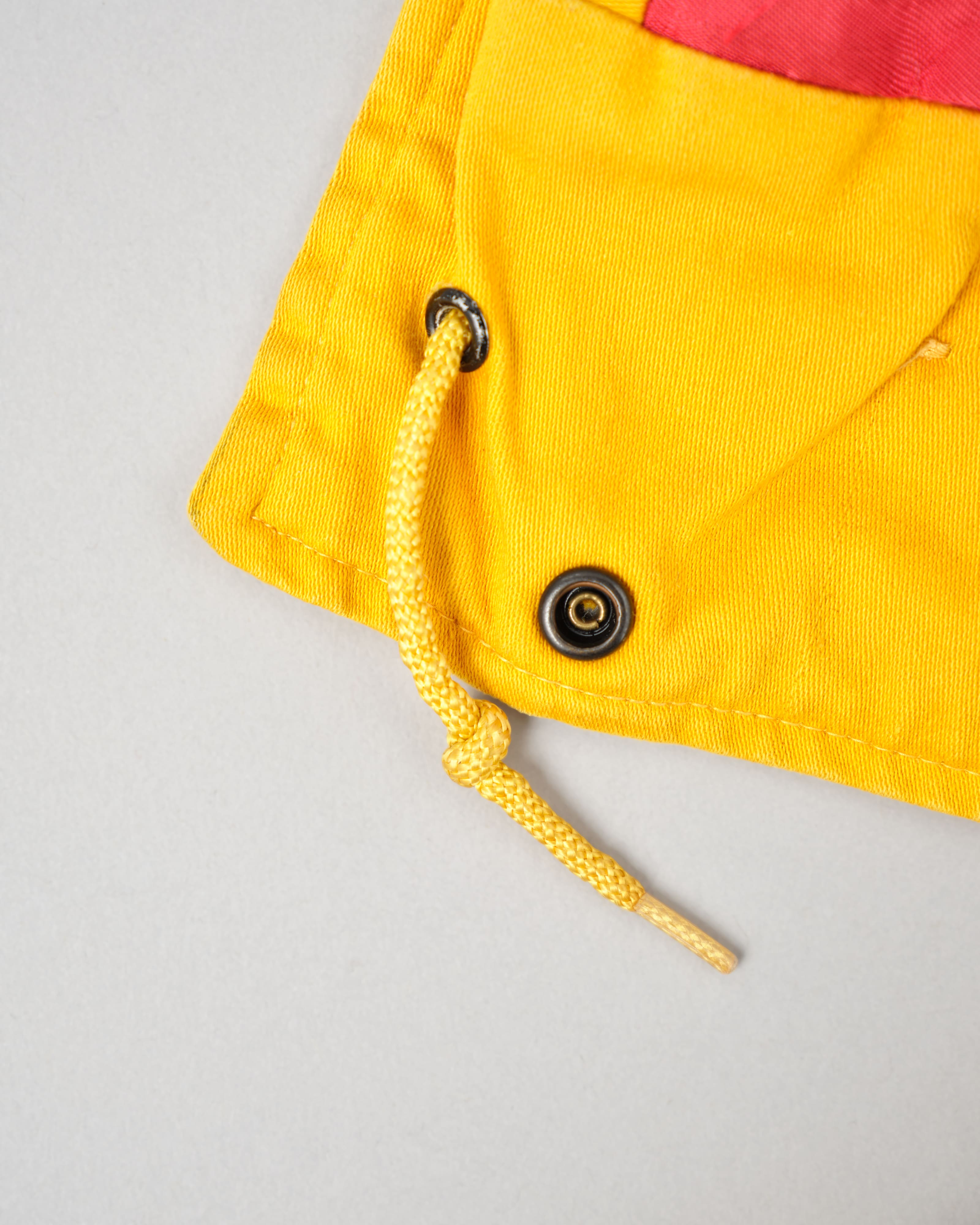 【~60年代】英倫復古可拆卸兜帽黃色棉緞登山夾克