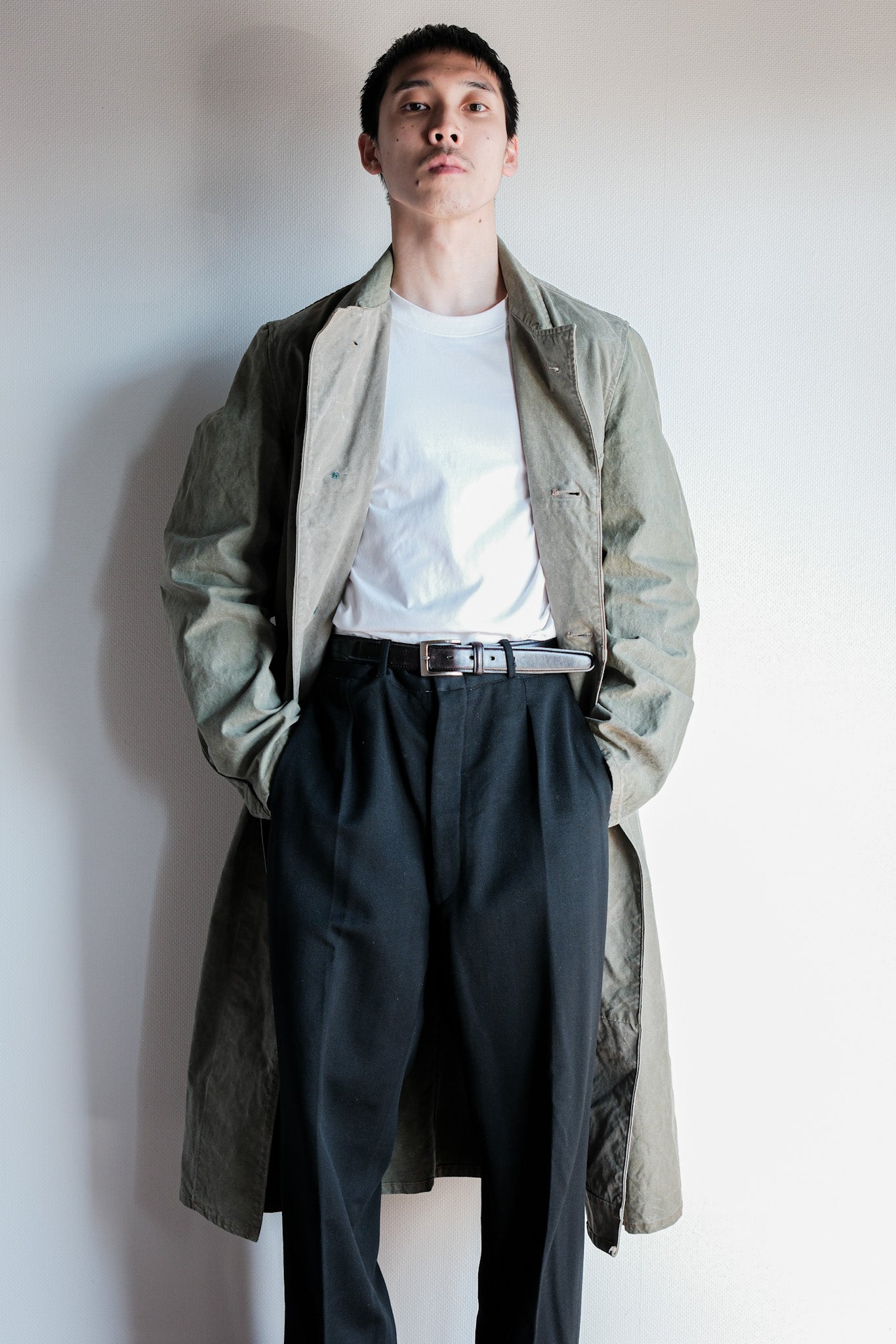【~50's】German Vintage Green Cotton Work Coat