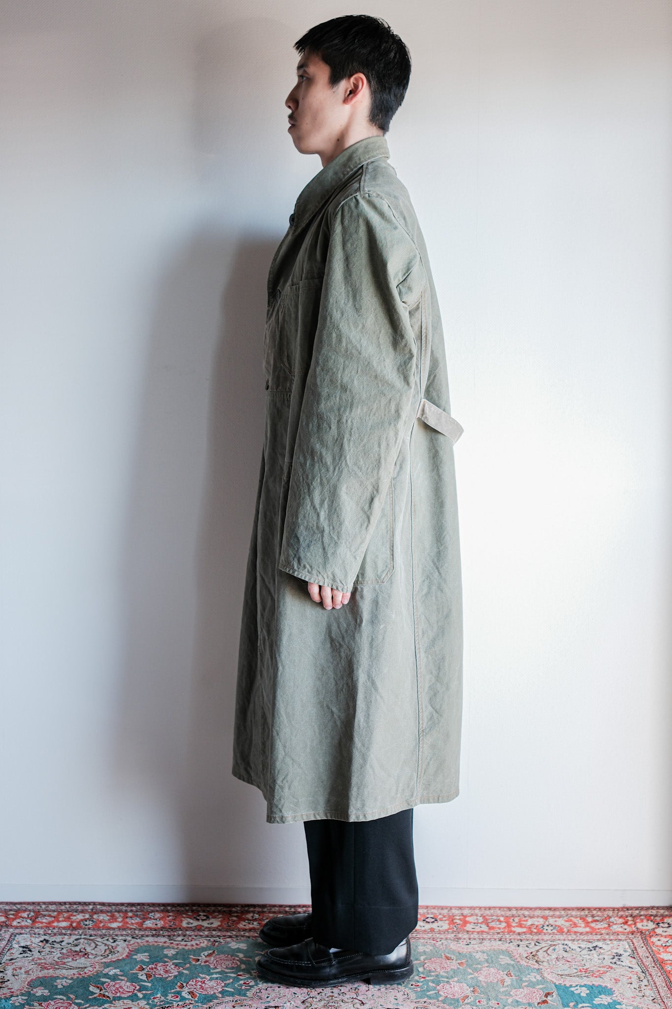 【~50's】German Vintage Green Cotton Work Coat