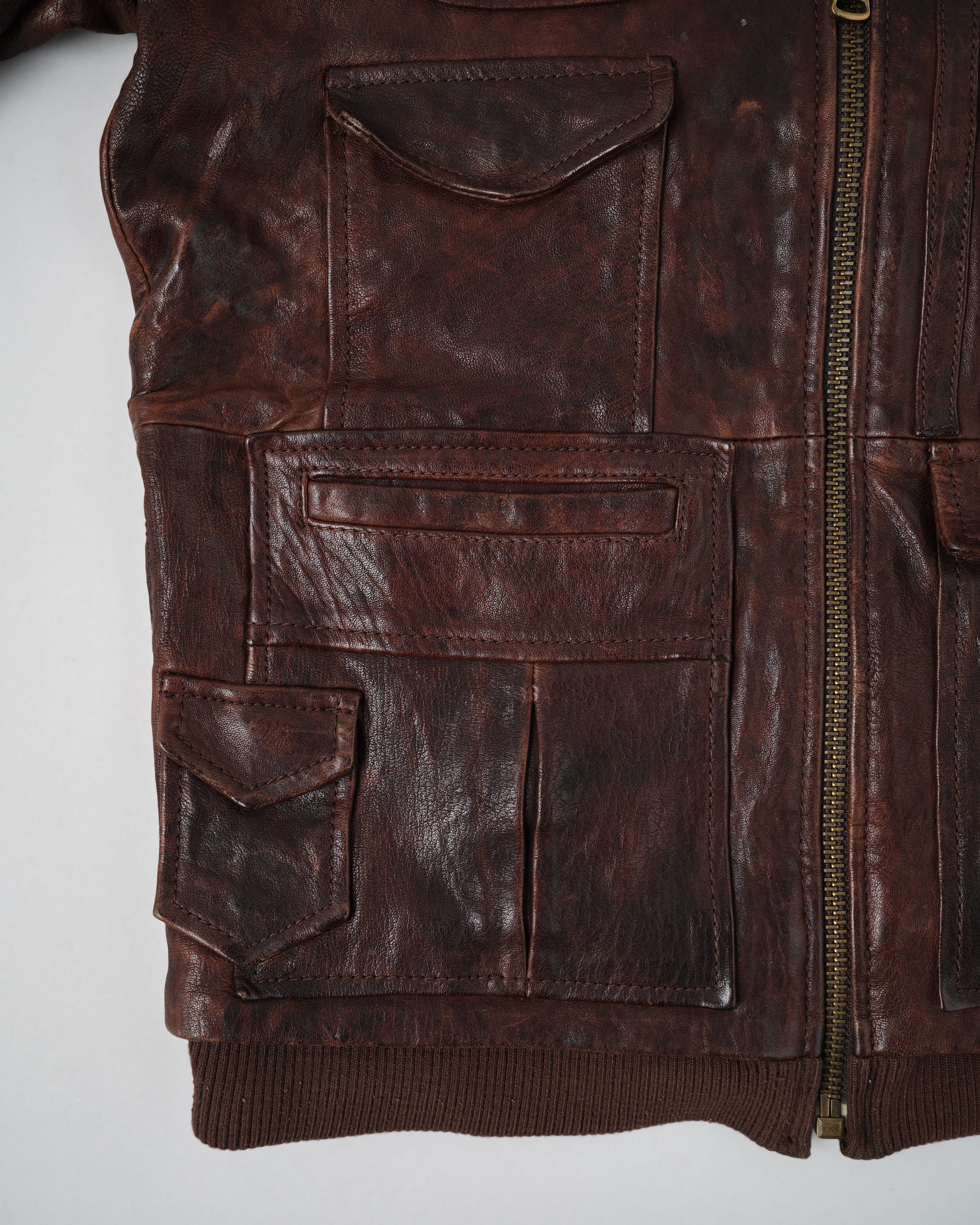 【~00’s】Old DOLCE&GABBANA Multi Pocket Leather Jacket Size.50