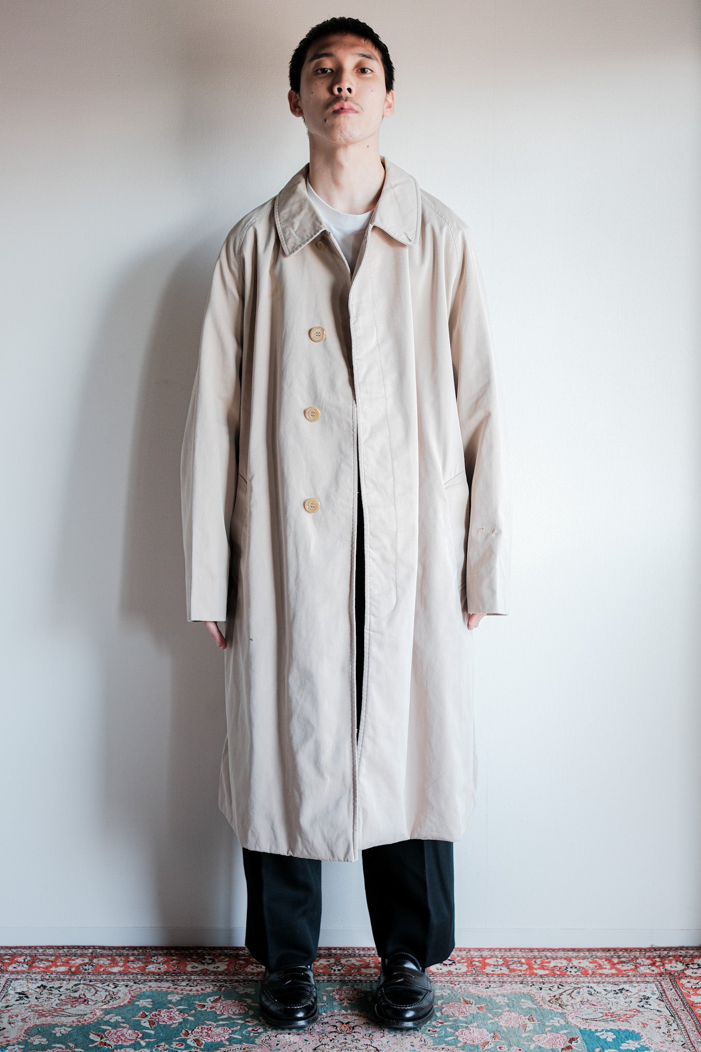 【~70's】Vintage Aquascutum Single Raglan Balmacaan Coat C100 Size.42REG "Aqua 5" "OLD ENGLAND PARIS 別注"