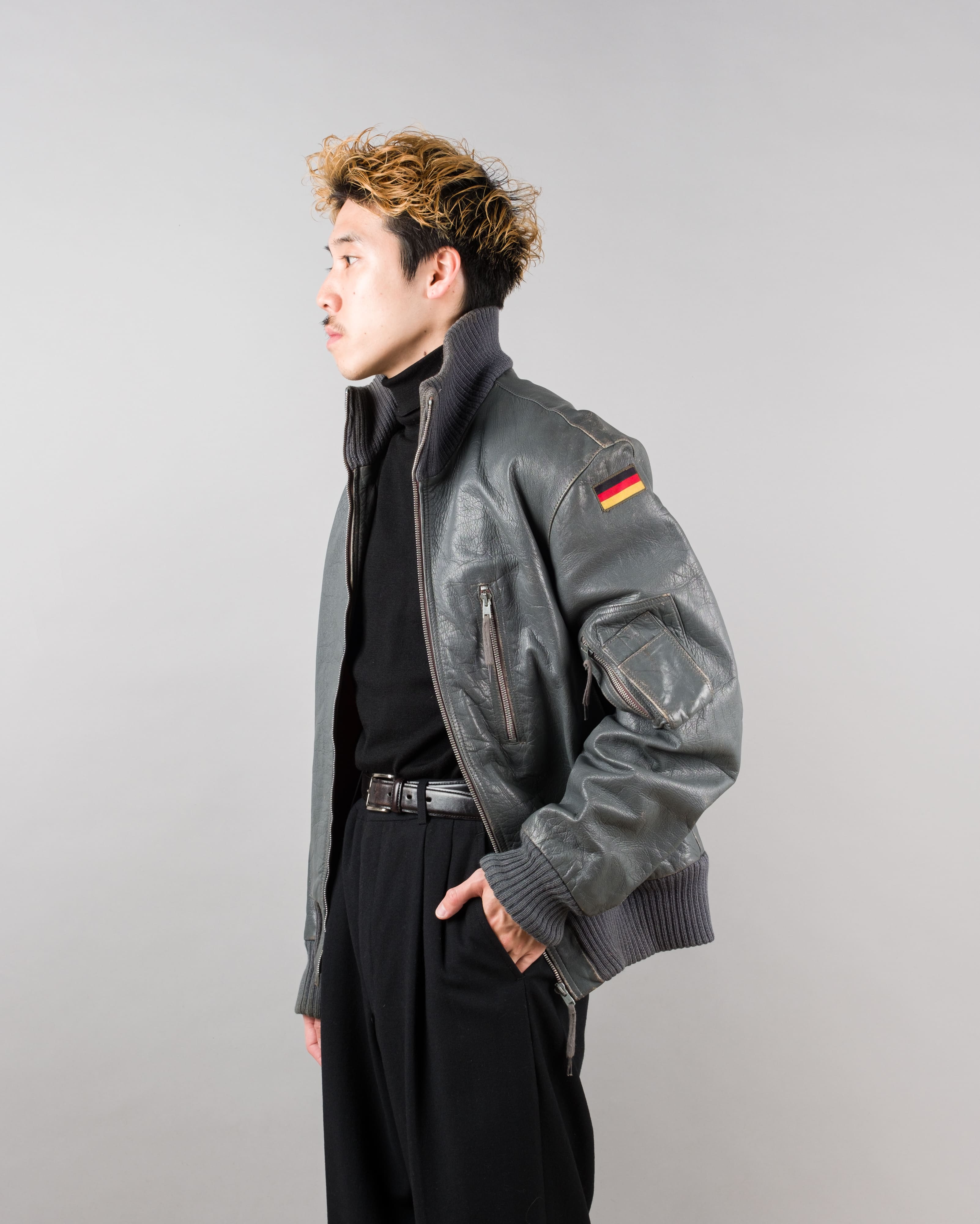 【~80’s】West German Air Force Pilot Leather Jacket Size.182/96