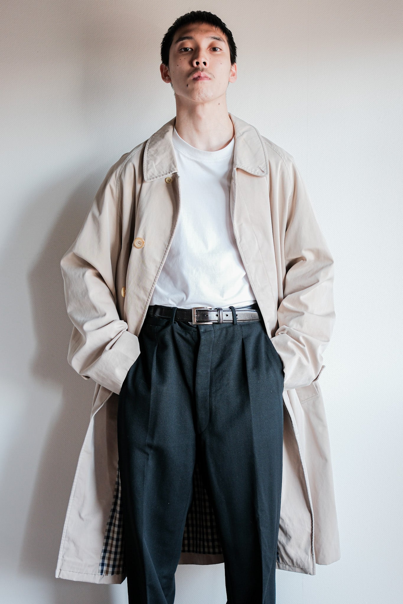 【~70's】Vintage Aquascutum Single Raglan Balmacaan Coat C100 Size.42REG "Aqua 5" "OLD ENGLAND PARIS 別注"