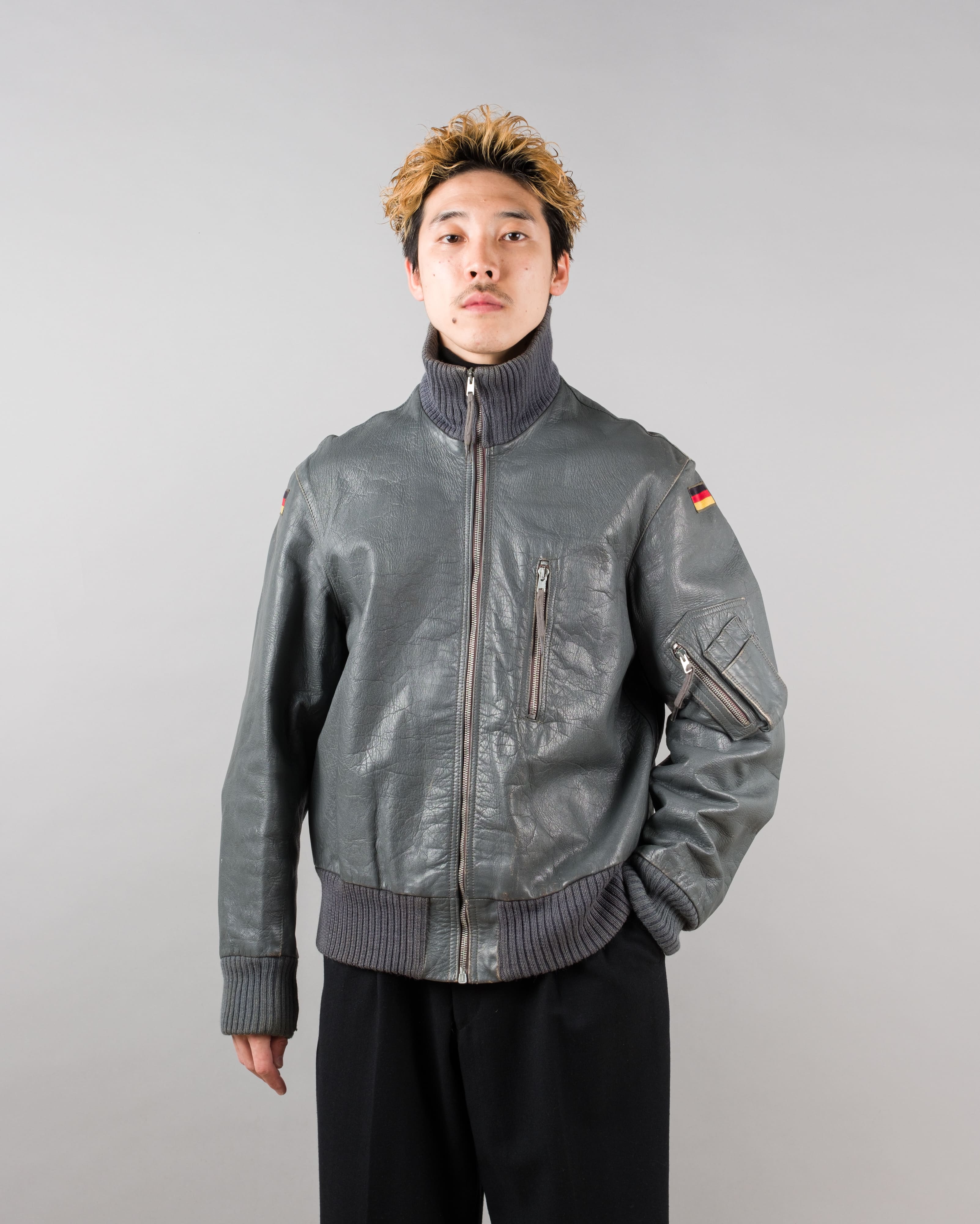 【~80’s】West German Air Force Pilot Leather Jacket Size.182/96