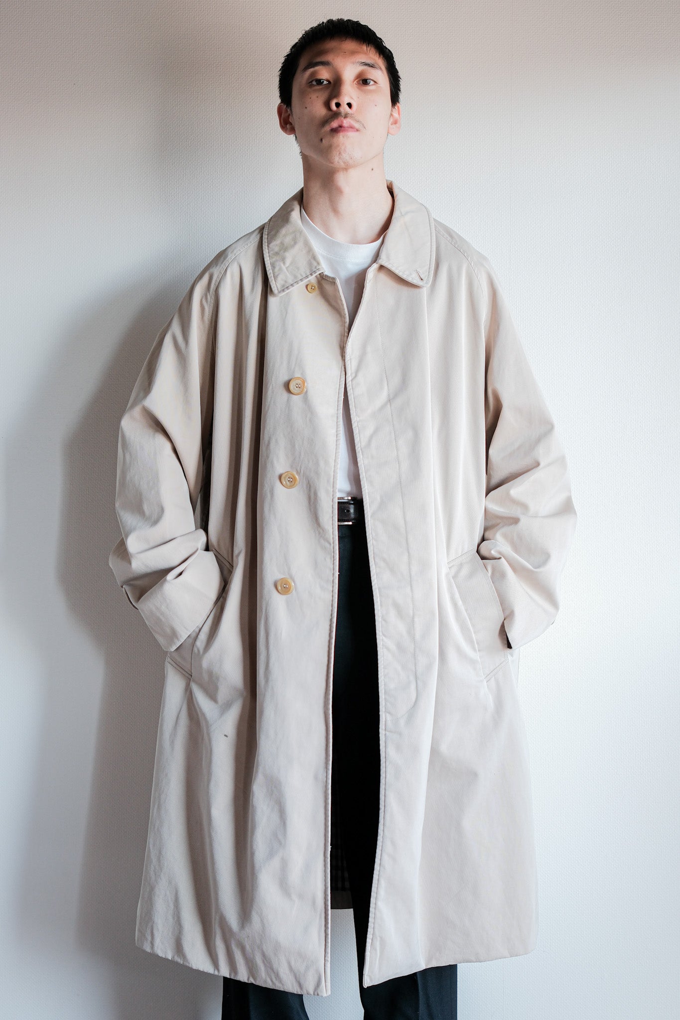 【~70's】Vintage Aquascutum Single Raglan Balmacaan Coat C100 Size.42REG "Aqua 5" "OLD ENGLAND PARIS 別注"