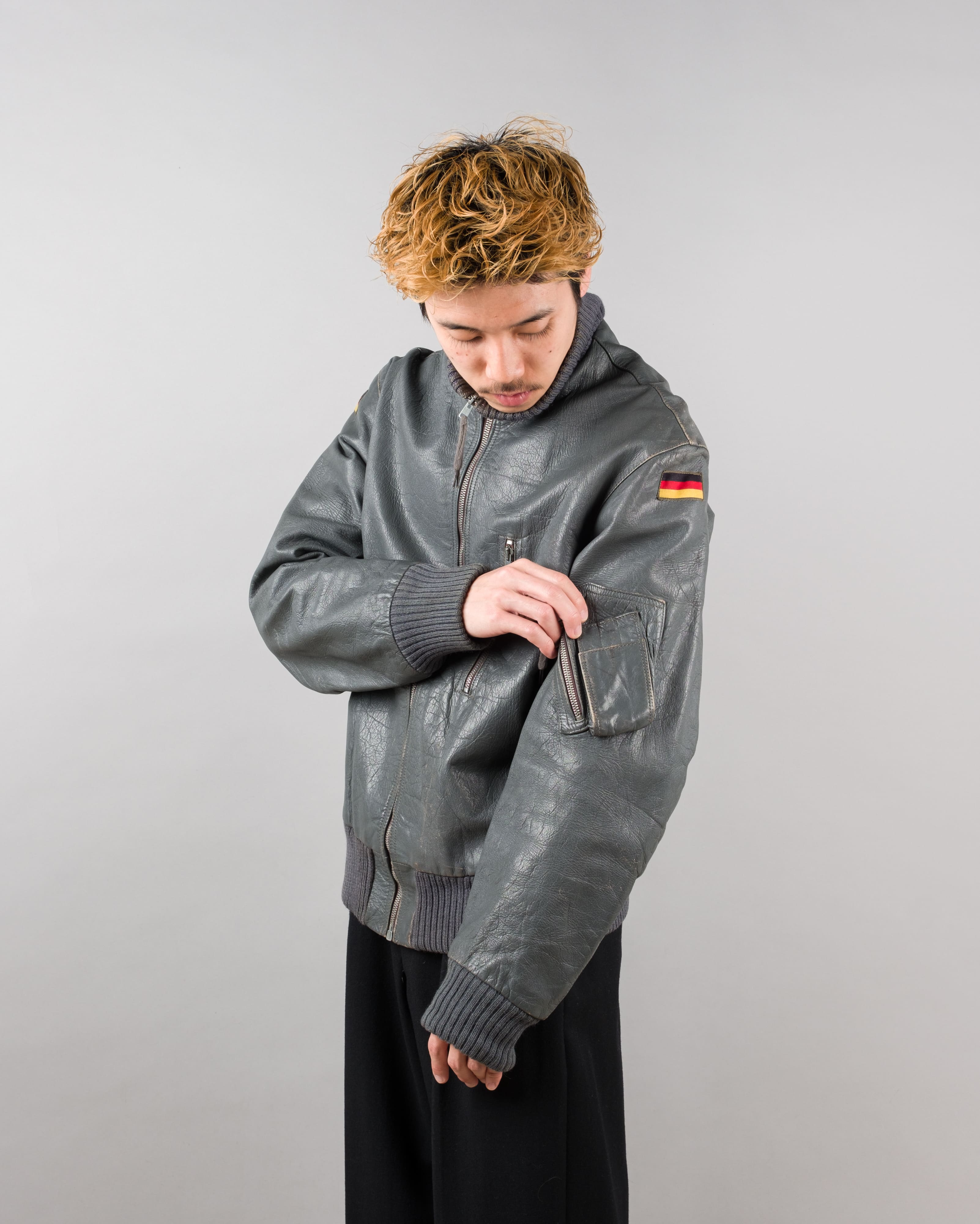 【~80’s】West German Air Force Pilot Leather Jacket Size.182/96