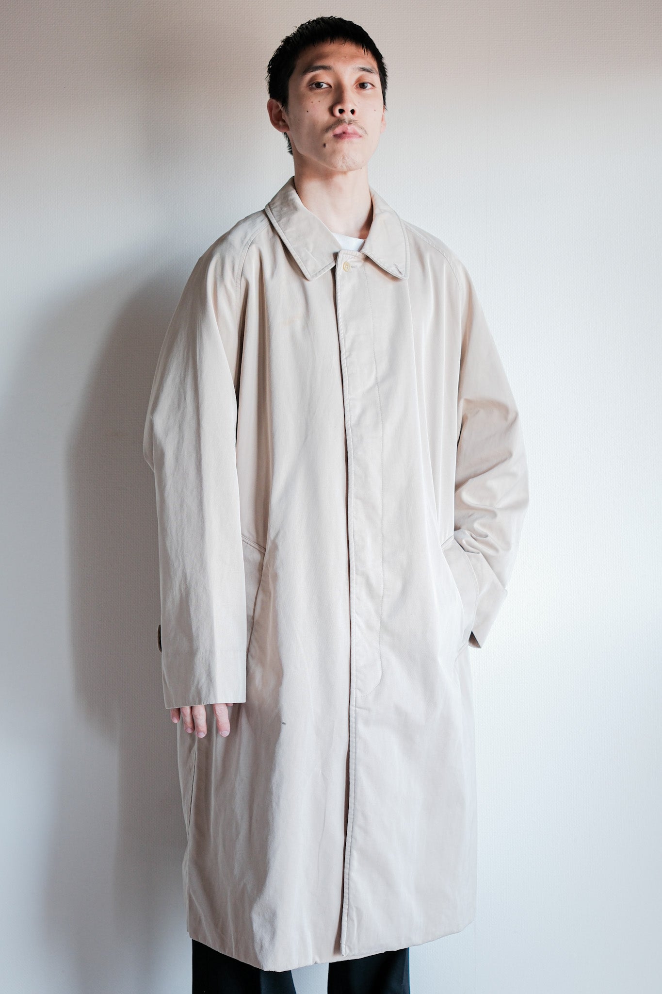 【~70's】Vintage Aquascutum Single Raglan Balmacaan Coat C100 Size.42REG "Aqua 5" "OLD ENGLAND PARIS 別注"