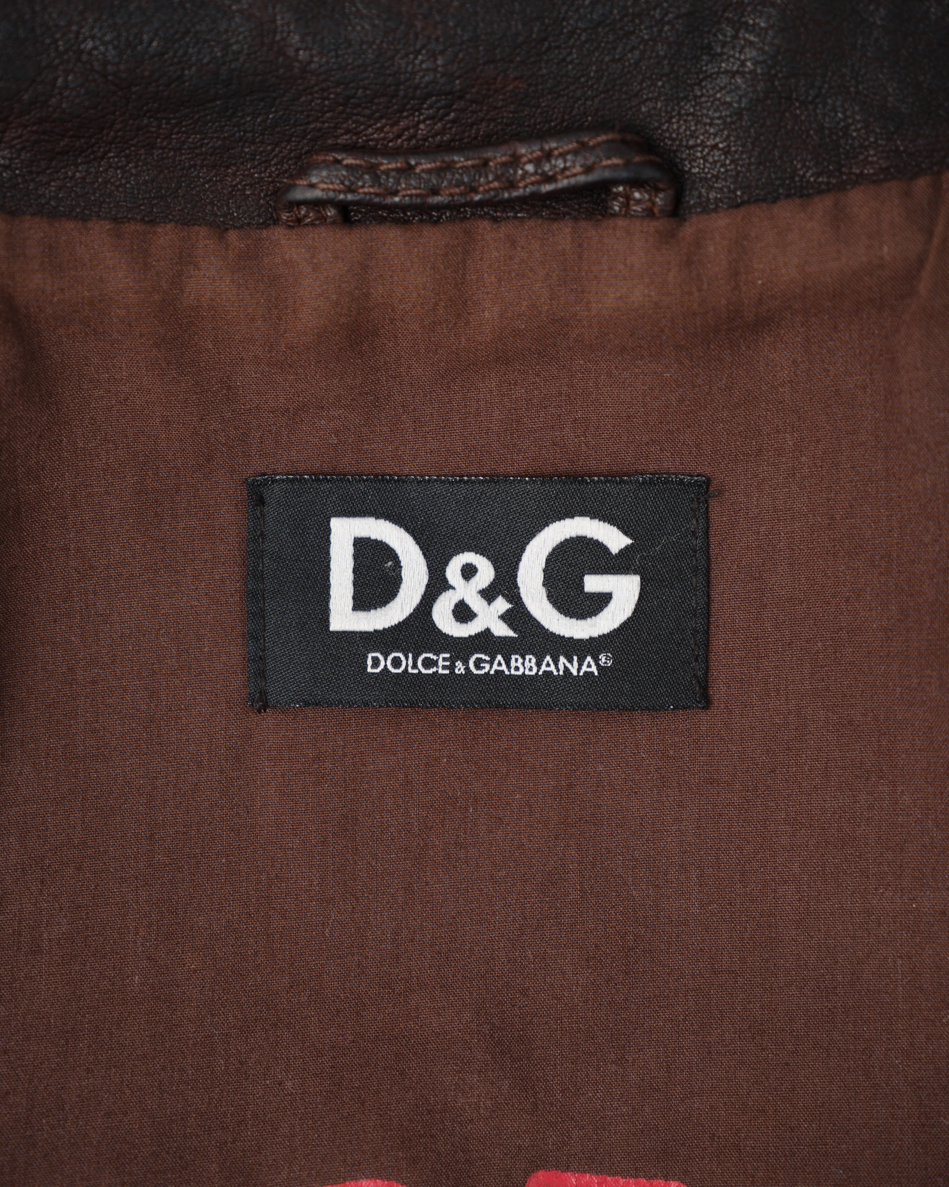【~00’s】Old DOLCE&GABBANA Multi Pocket Leather Jacket Size.50