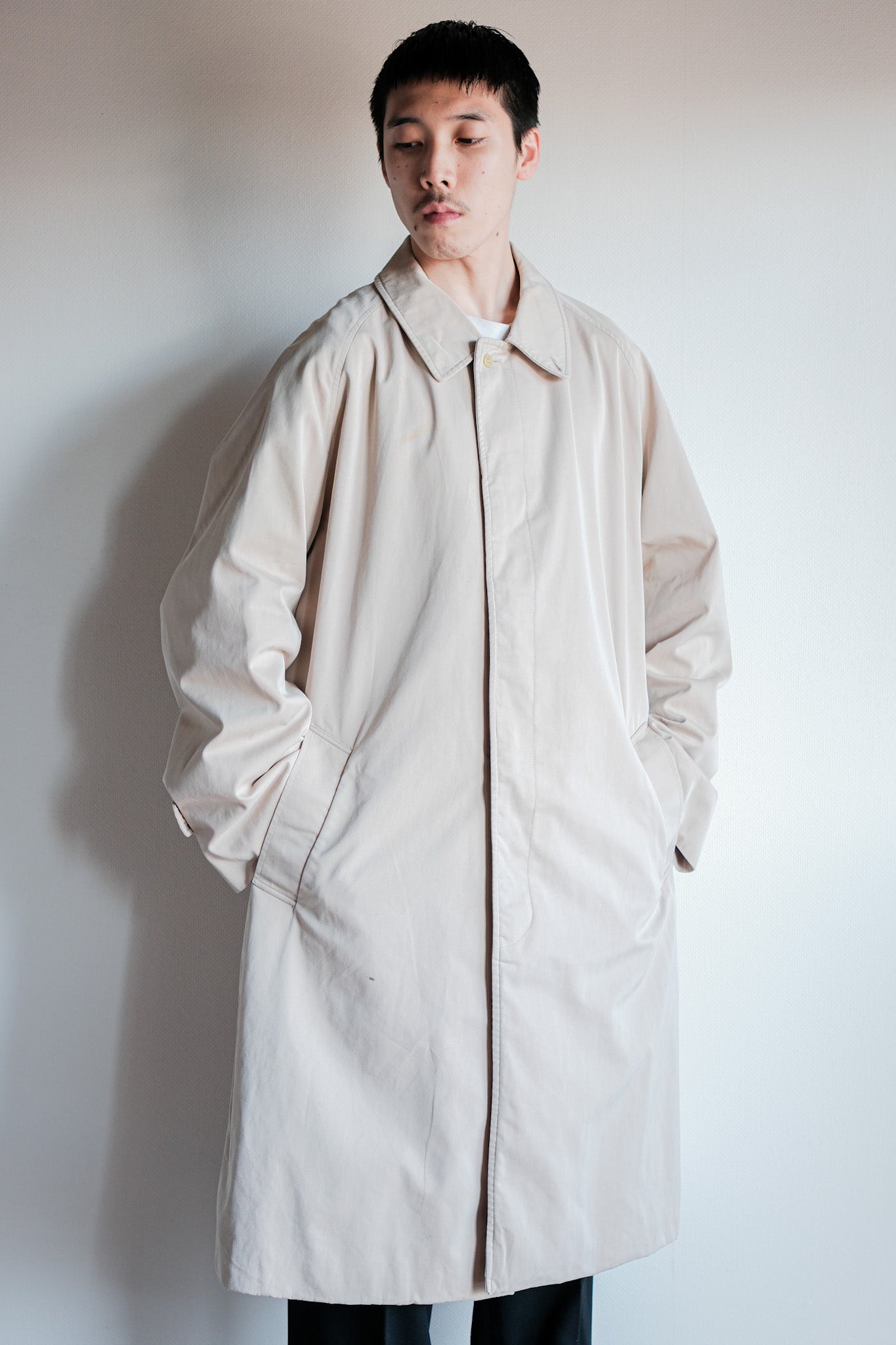 【~70's】Vintage Aquascutum Single Raglan Balmacaan Coat C100 Size.42REG "Aqua 5" "OLD ENGLAND PARIS 別注"