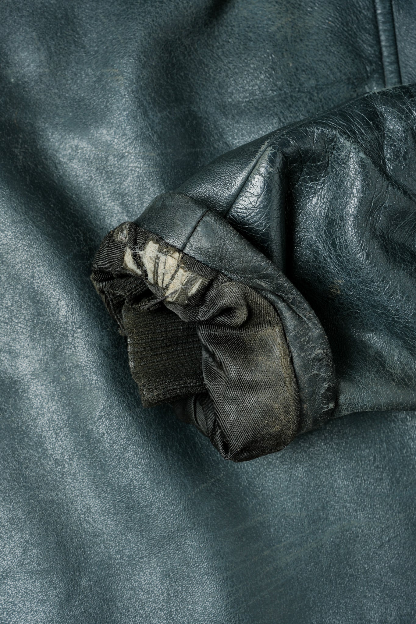 【~70's】French Air Force Pilot Leather Jacket Size.96M