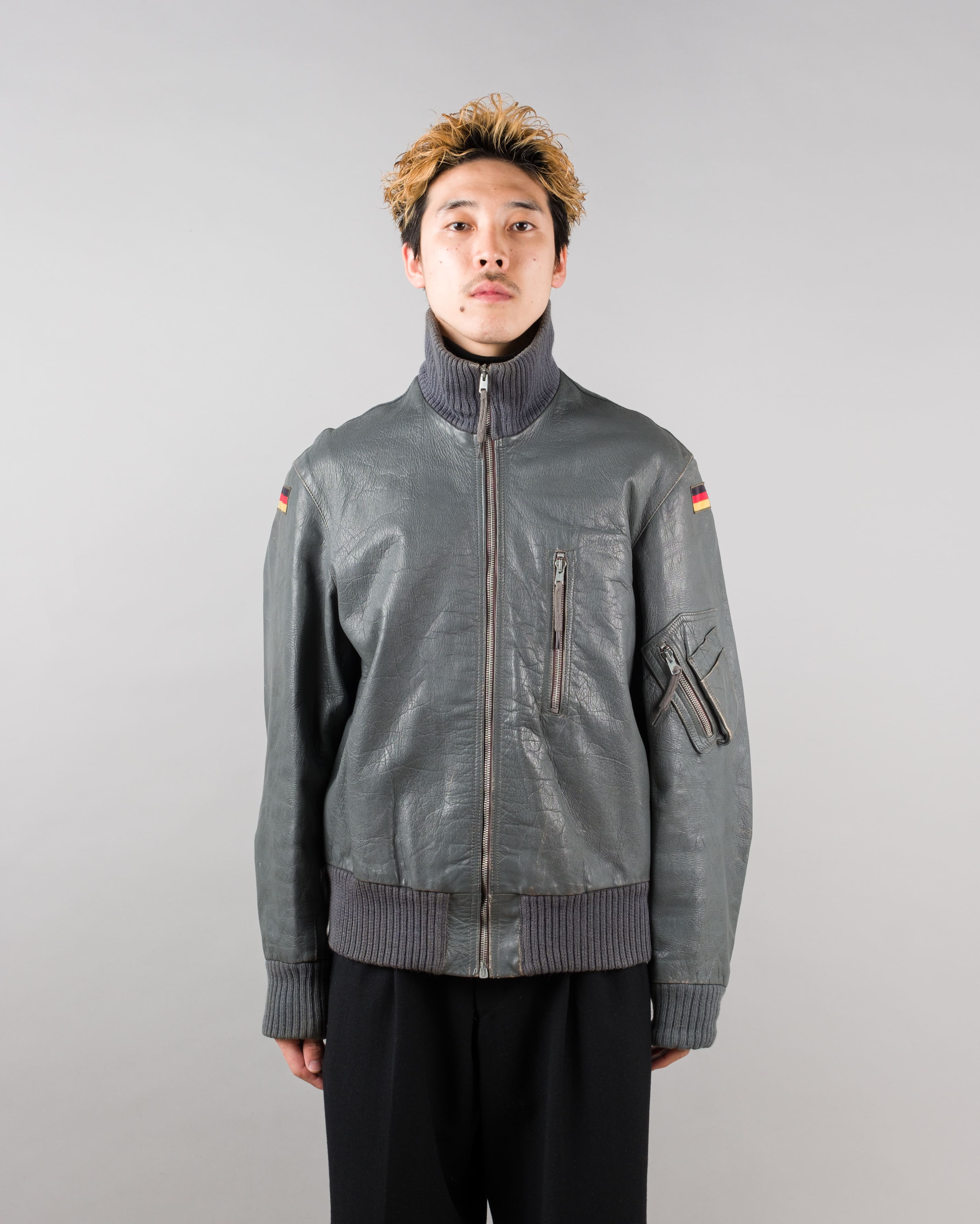 【~80’s】West German Air Force Pilot Leather Jacket Size.182/96
