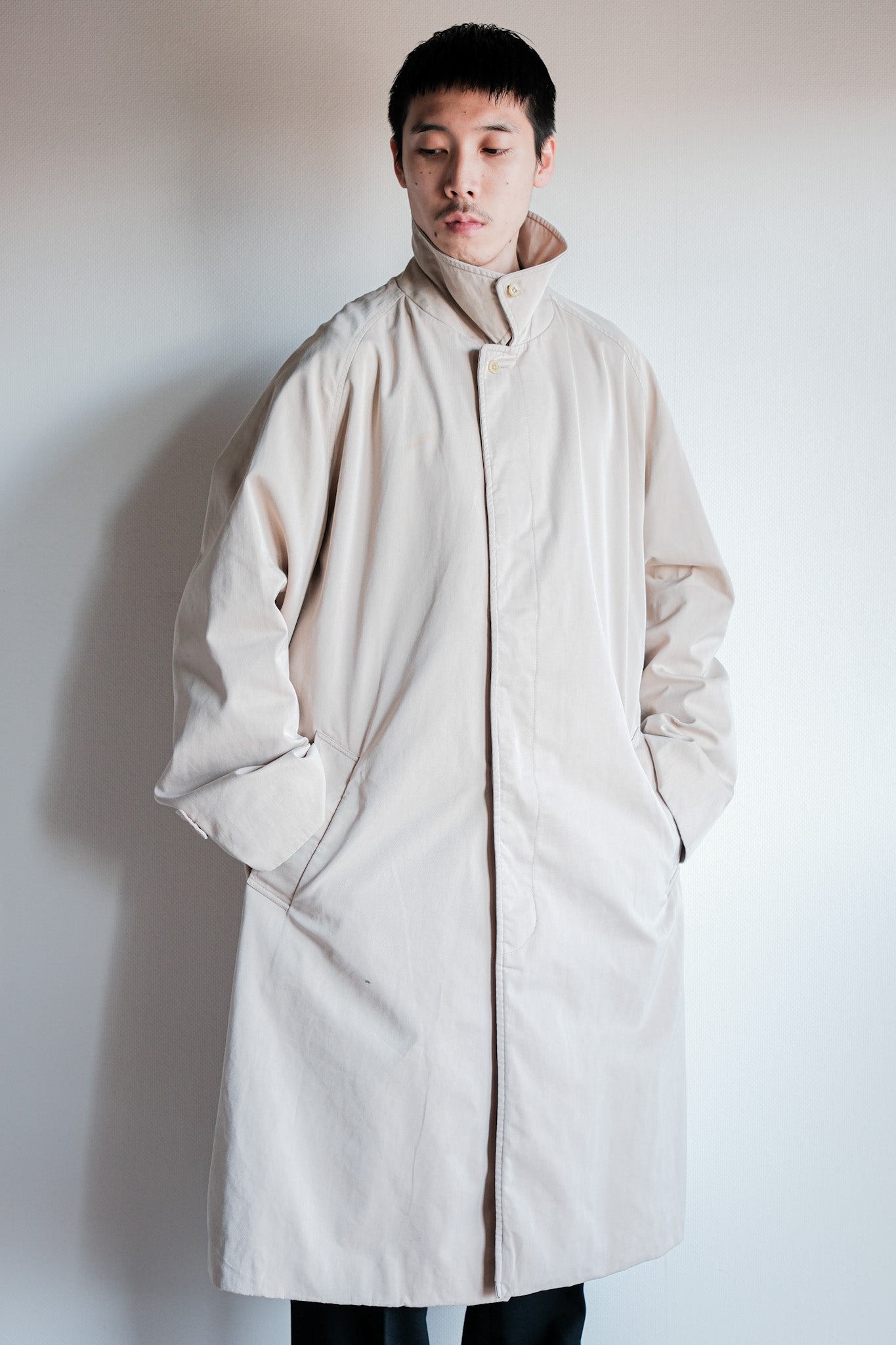 【~70's】Vintage Aquascutum Single Raglan Balmacaan Coat C100 Size.42REG "Aqua 5" "OLD ENGLAND PARIS 別注"