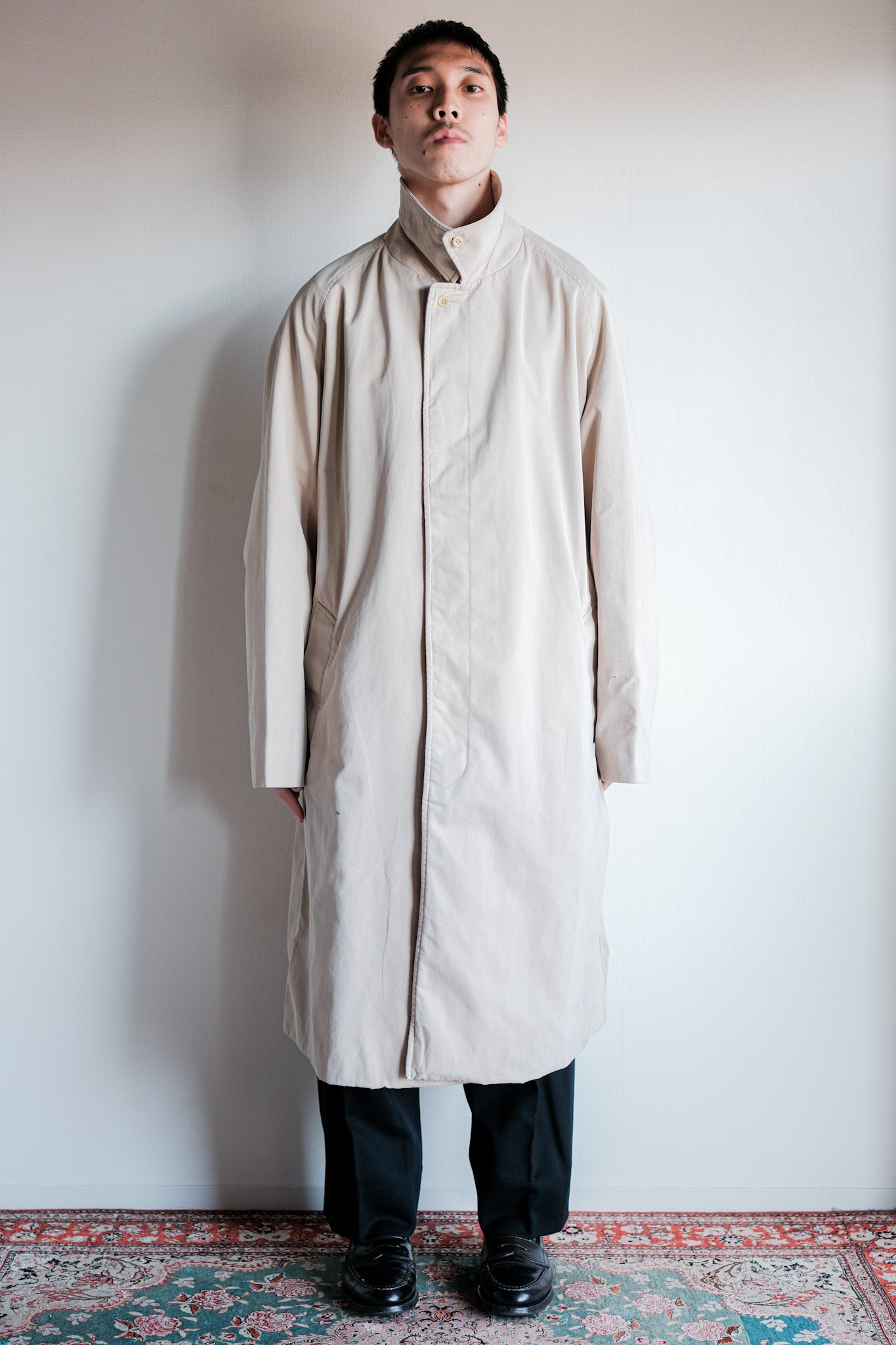【~70's】Vintage Aquascutum Single Raglan Balmacaan Coat C100 Size.42REG "Aqua 5" "OLD ENGLAND PARIS 別注"