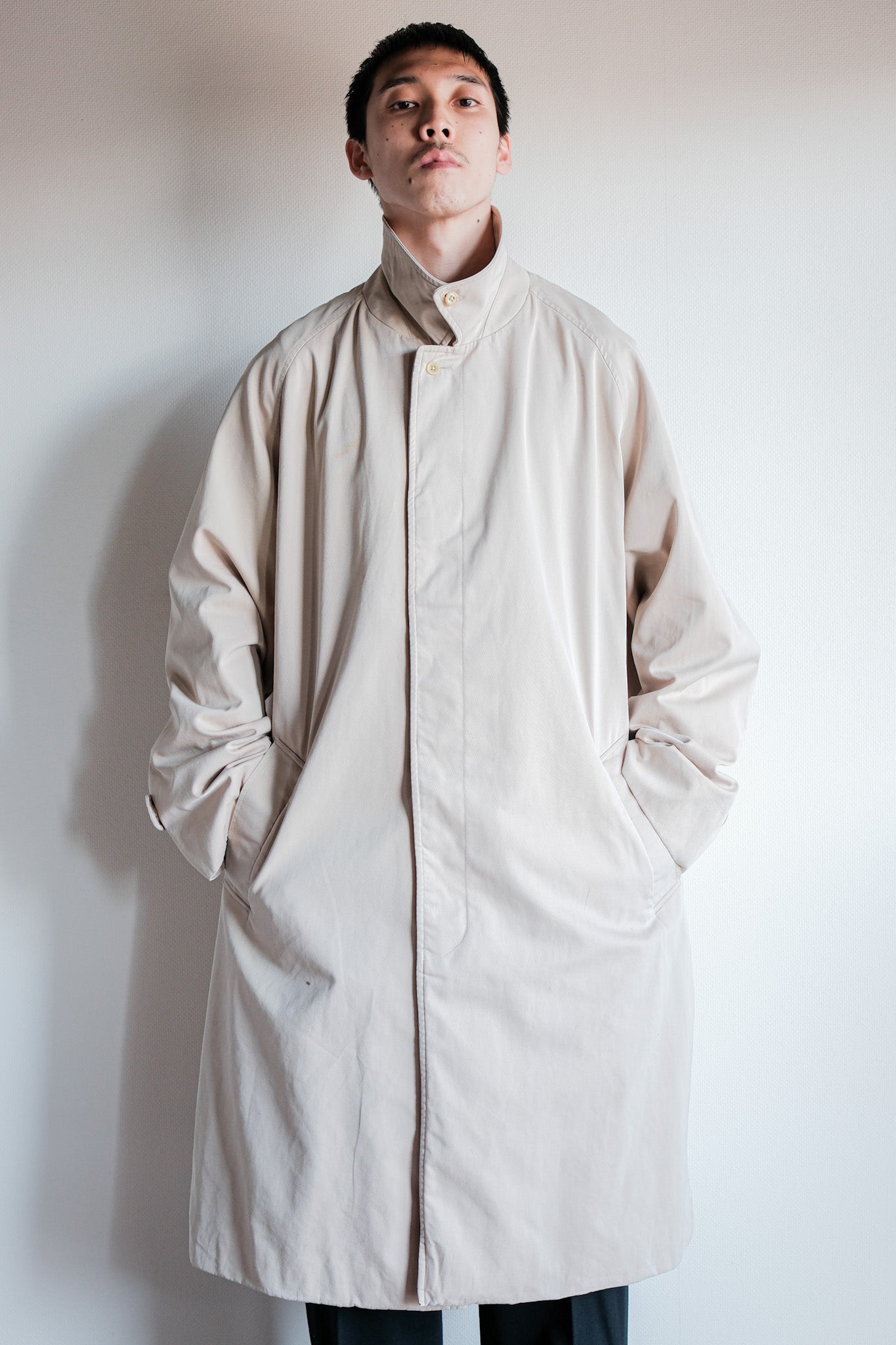 【~70's】Vintage Aquascutum Single Raglan Balmacaan Coat C100 Size.42REG "Aqua 5" "OLD ENGLAND PARIS 別注"