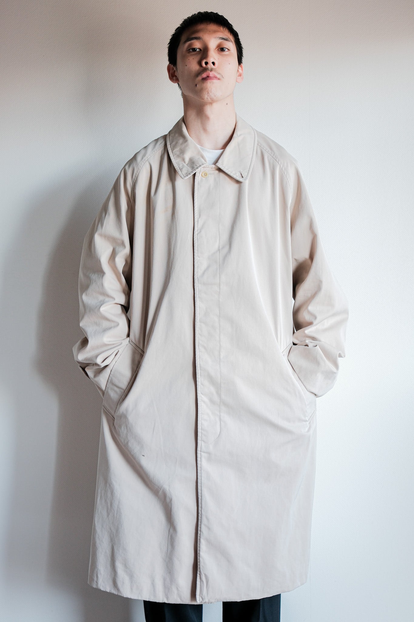 【~70's】Vintage Aquascutum Single Raglan Balmacaan Coat C100 Size.42REG "Aqua 5" "OLD ENGLAND PARIS 別注"