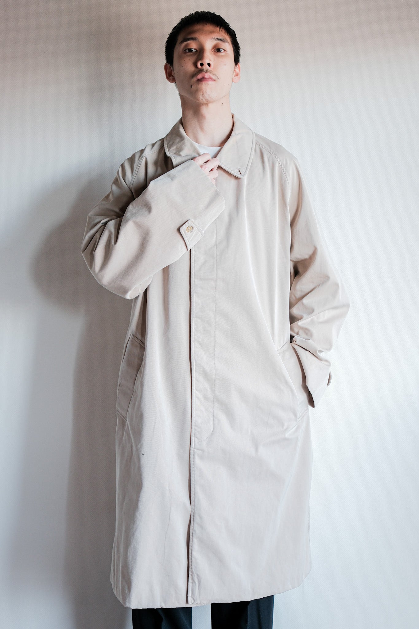 【~70's】Vintage Aquascutum Single Raglan Balmacaan Coat C100 Size.42REG "Aqua 5" "OLD ENGLAND PARIS 別注"
