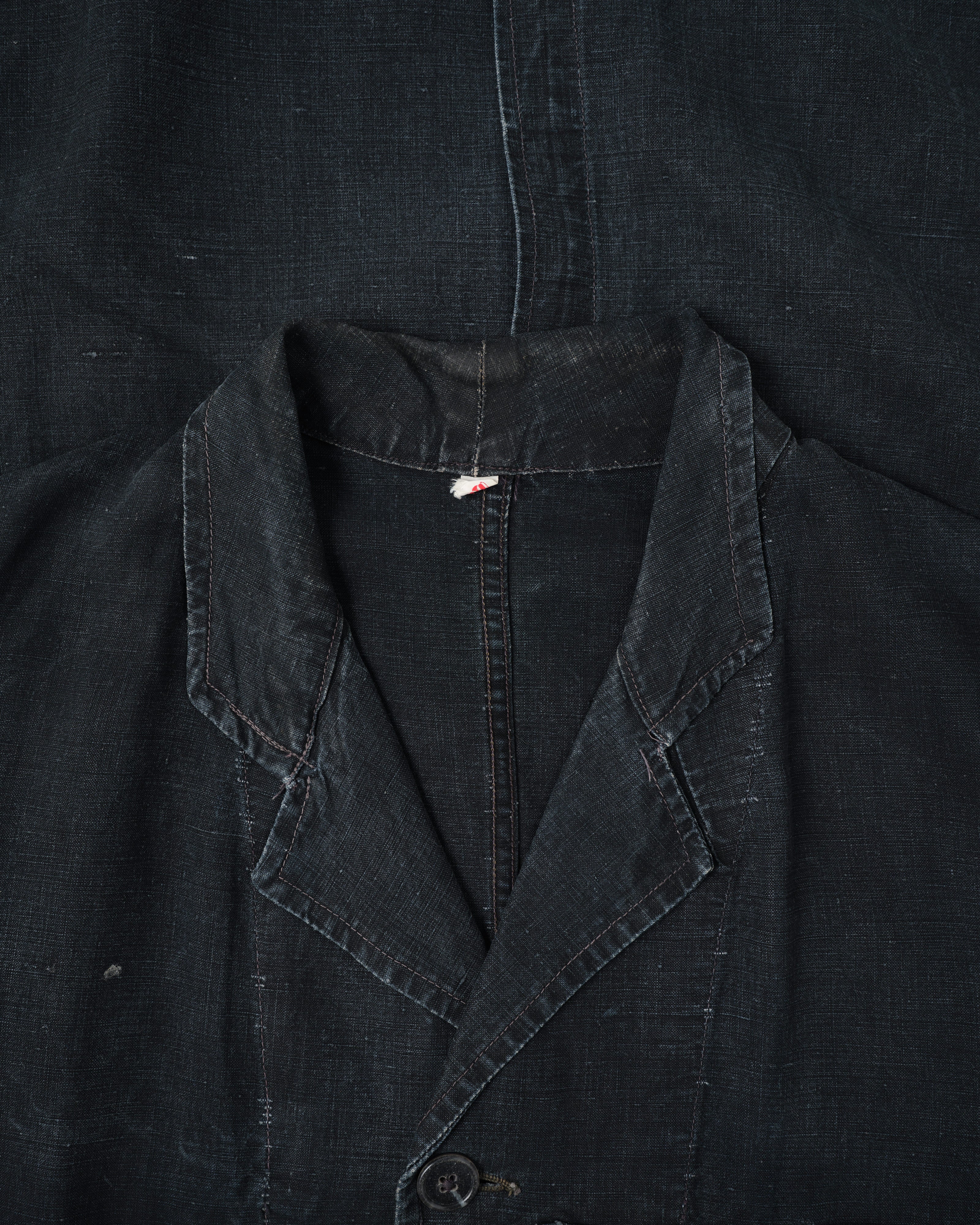 【~40's】French Vintage Indigo Linen Maquignon Coat Size.50 "AU MOLINEL"