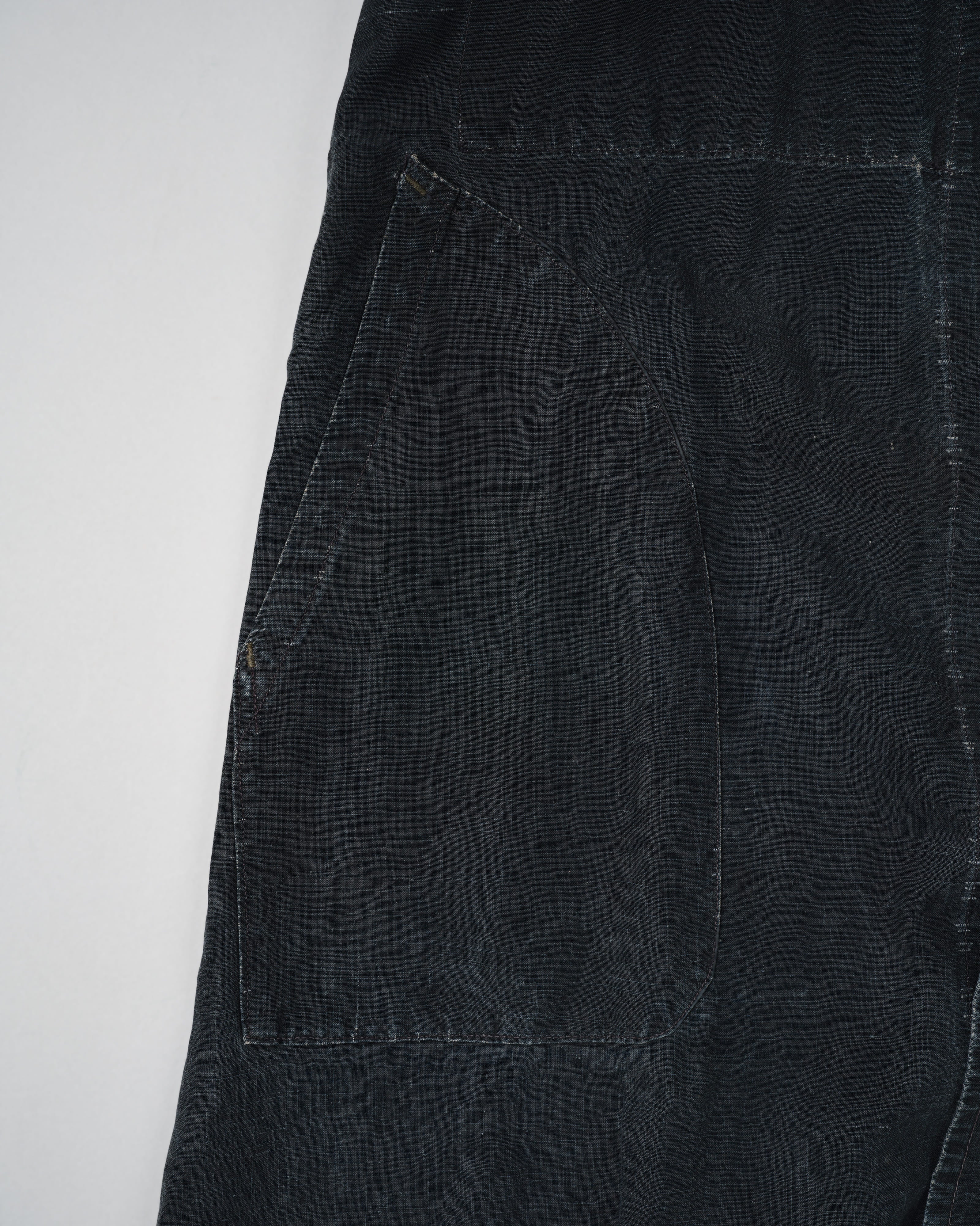 【~40's】French Vintage Indigo Linen Maquignon Coat Size.50 "AU MOLINEL"