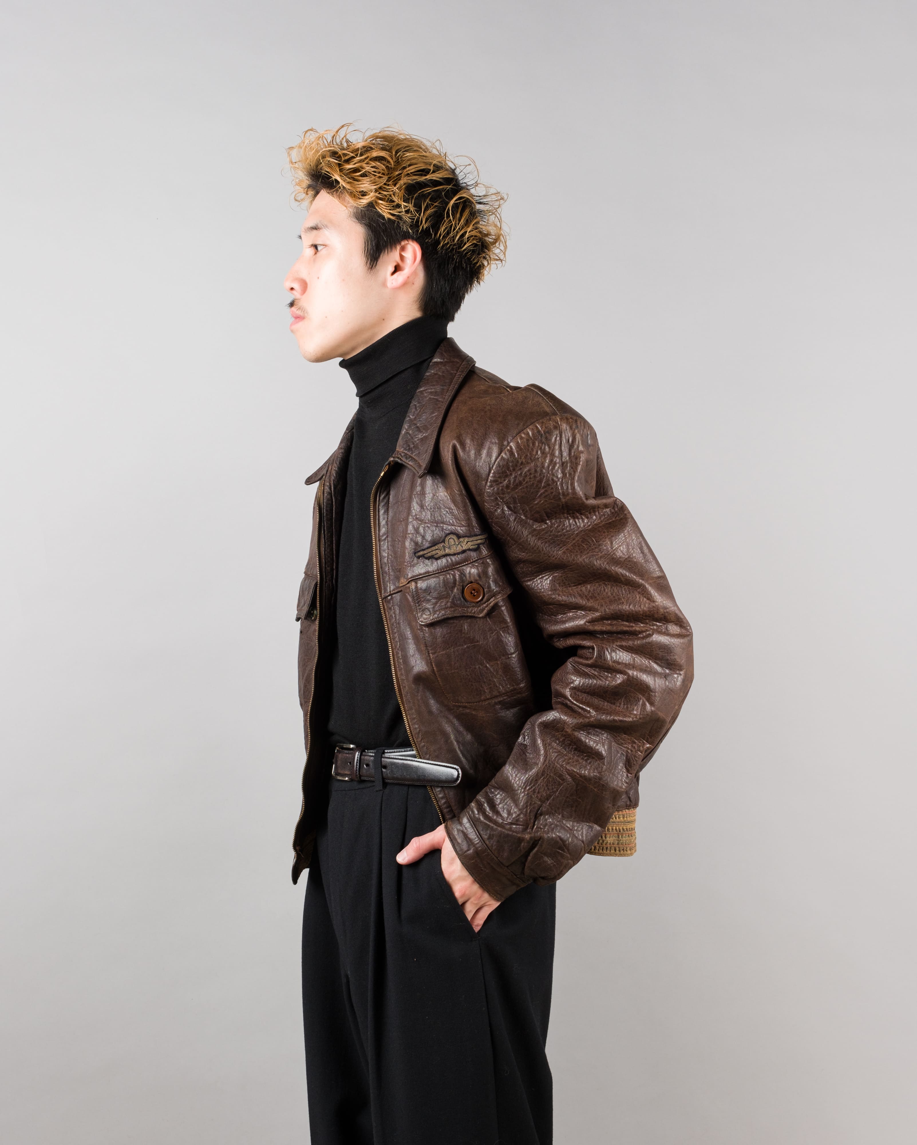 【~40's】Europe Vintage Leather Flight Jacket