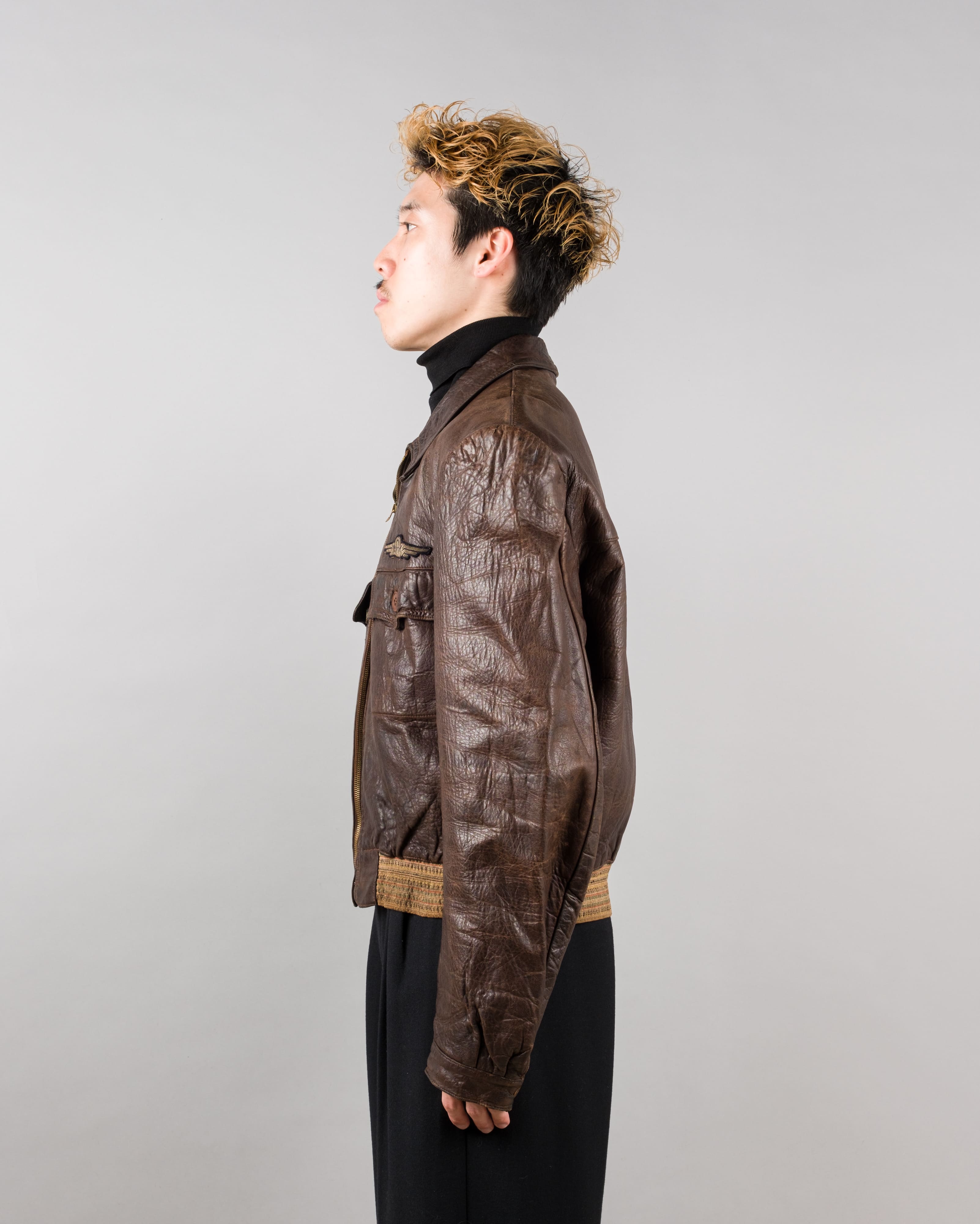 【~40's】Europe Vintage Leather Flight Jacket