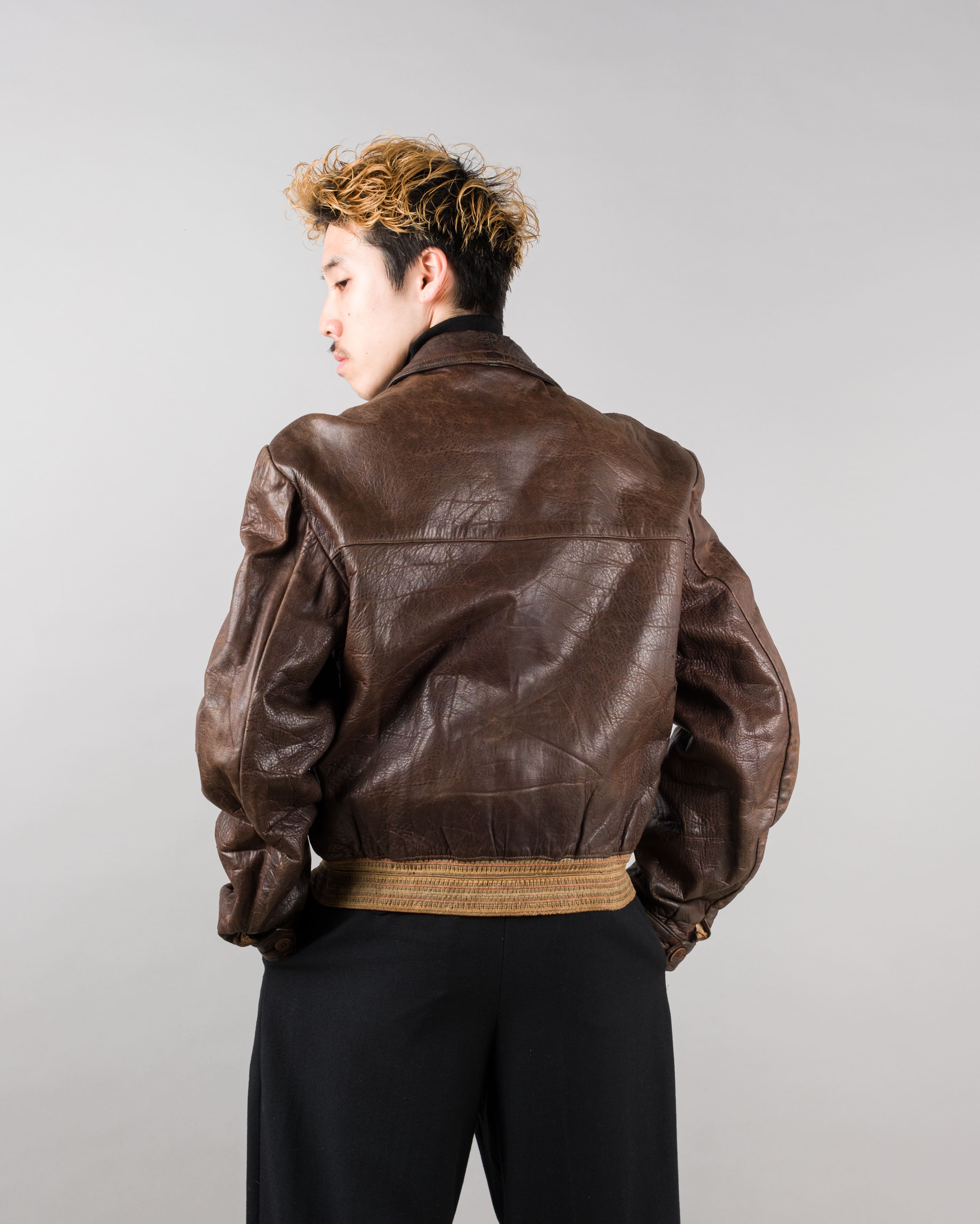 【~40's】Europe Vintage Leather Flight Jacket