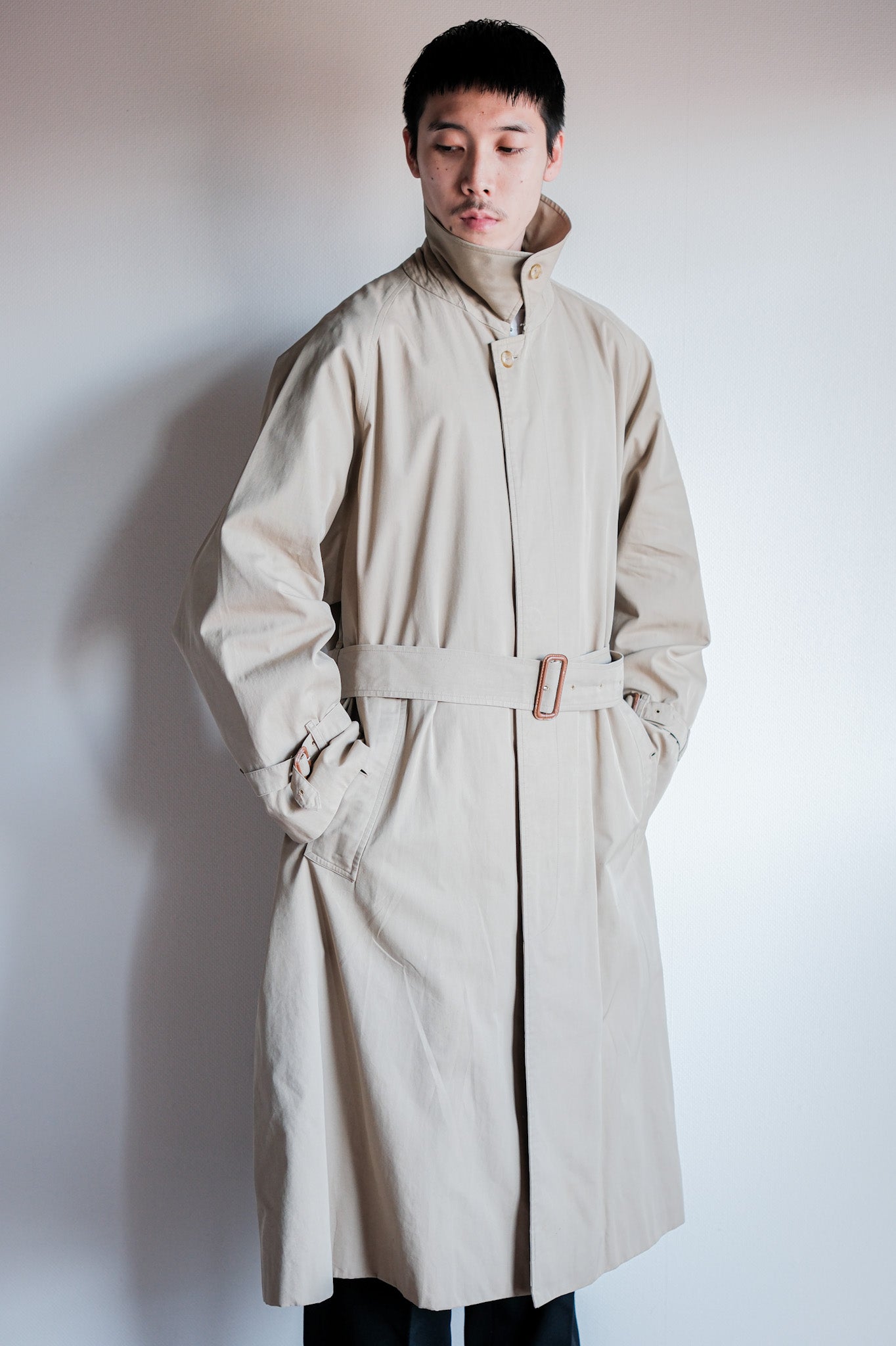 【~80's】Vintage Burberrys Single Raglan Rider Coat C100 Size.50R