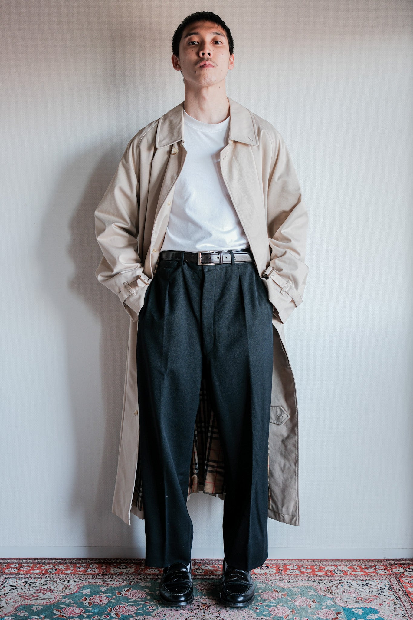 【~80's】Vintage Burberrys Single Raglan Rider Coat Size.52RL