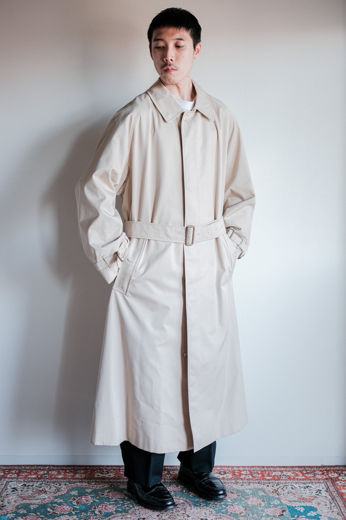 【~80's】Vintage Burberrys Single Raglan Rider Coat Size.52RL
