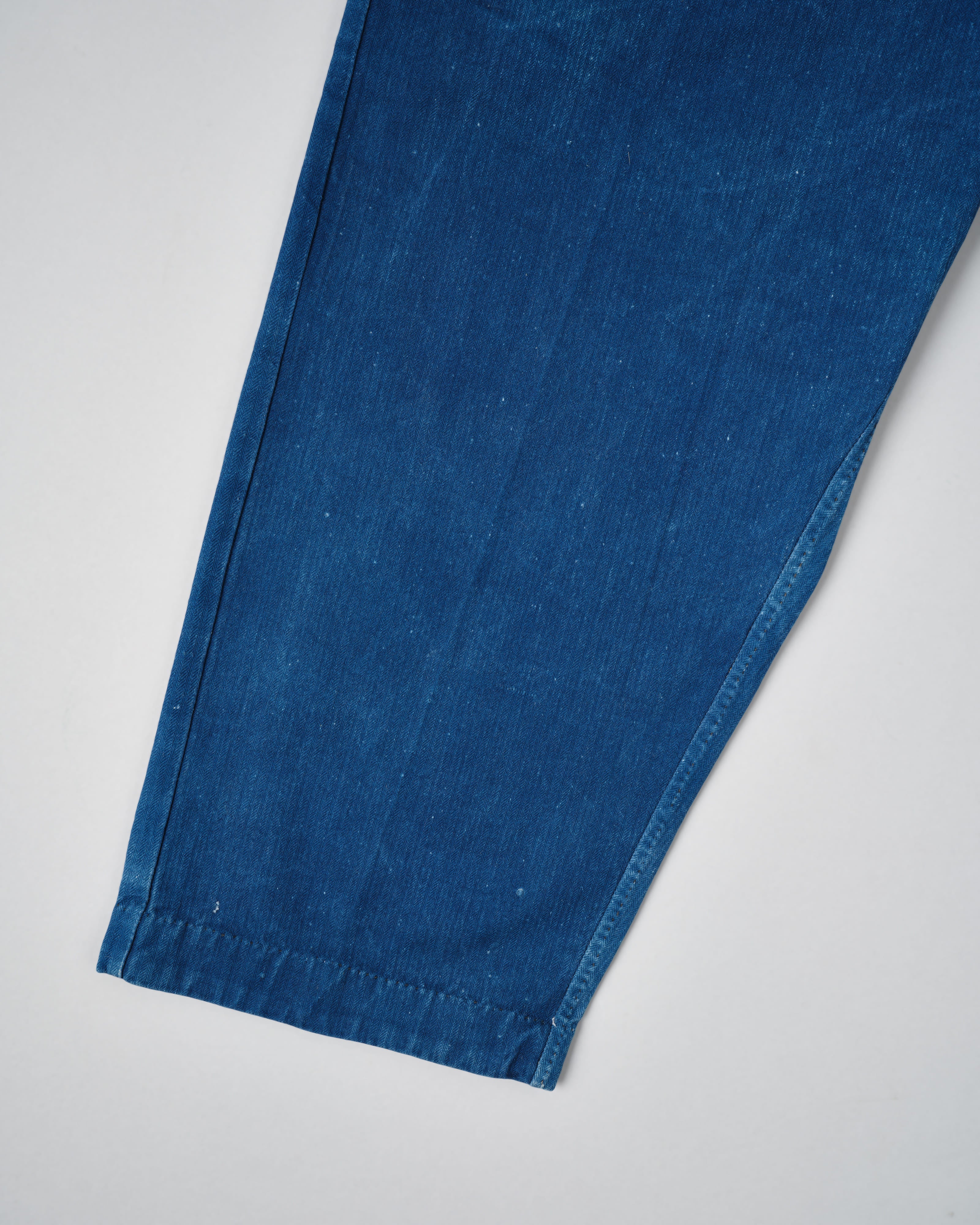 【~30’s】French Army Indigo HBT Cotton Linen Mechanic Trousers