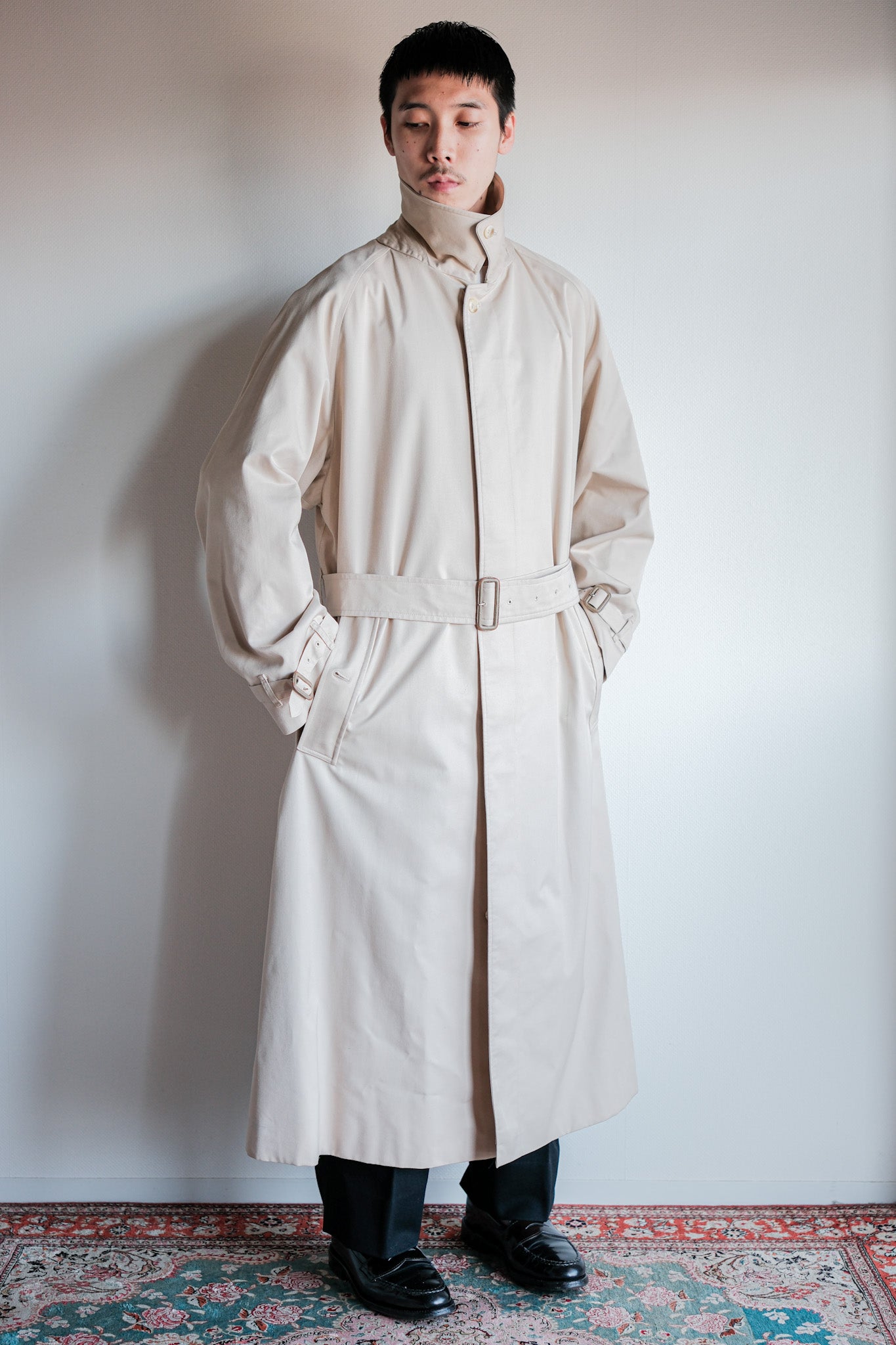 【~80's】Vintage Burberrys Single Raglan Rider Coat Size.52RL
