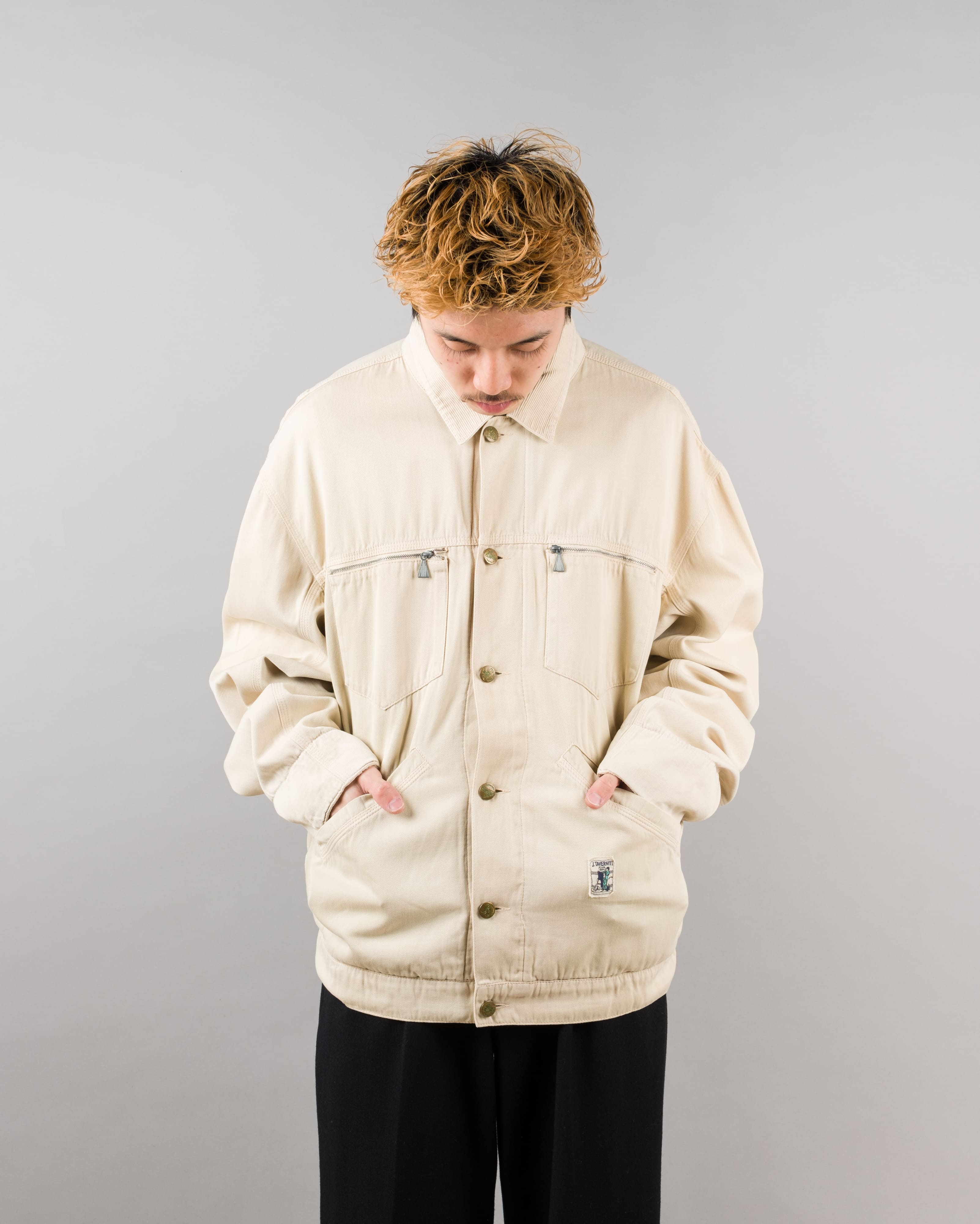 【~80's】Old J.TAVERNITI Cotton Twill 4 Pockets Jacket Size.XL