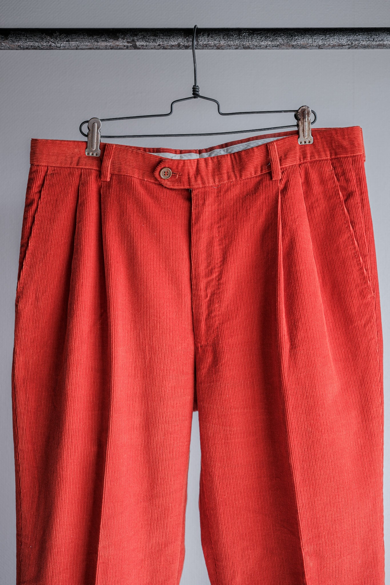 【~90's】Italian Vintage 2 Tuck Turn Up Corduroy Trousers Size.50