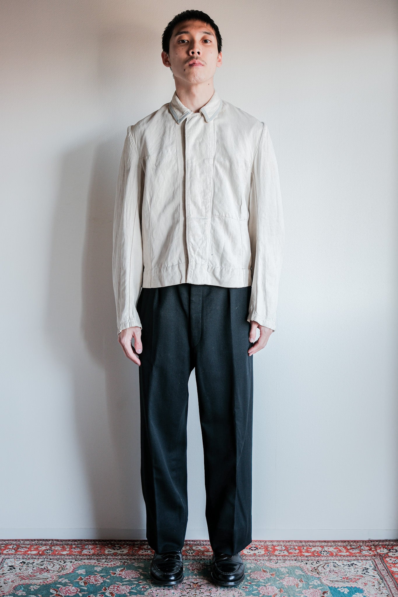 【~40's】German Air Force Drillich HBT Linen Jacket "Luftwaffe"