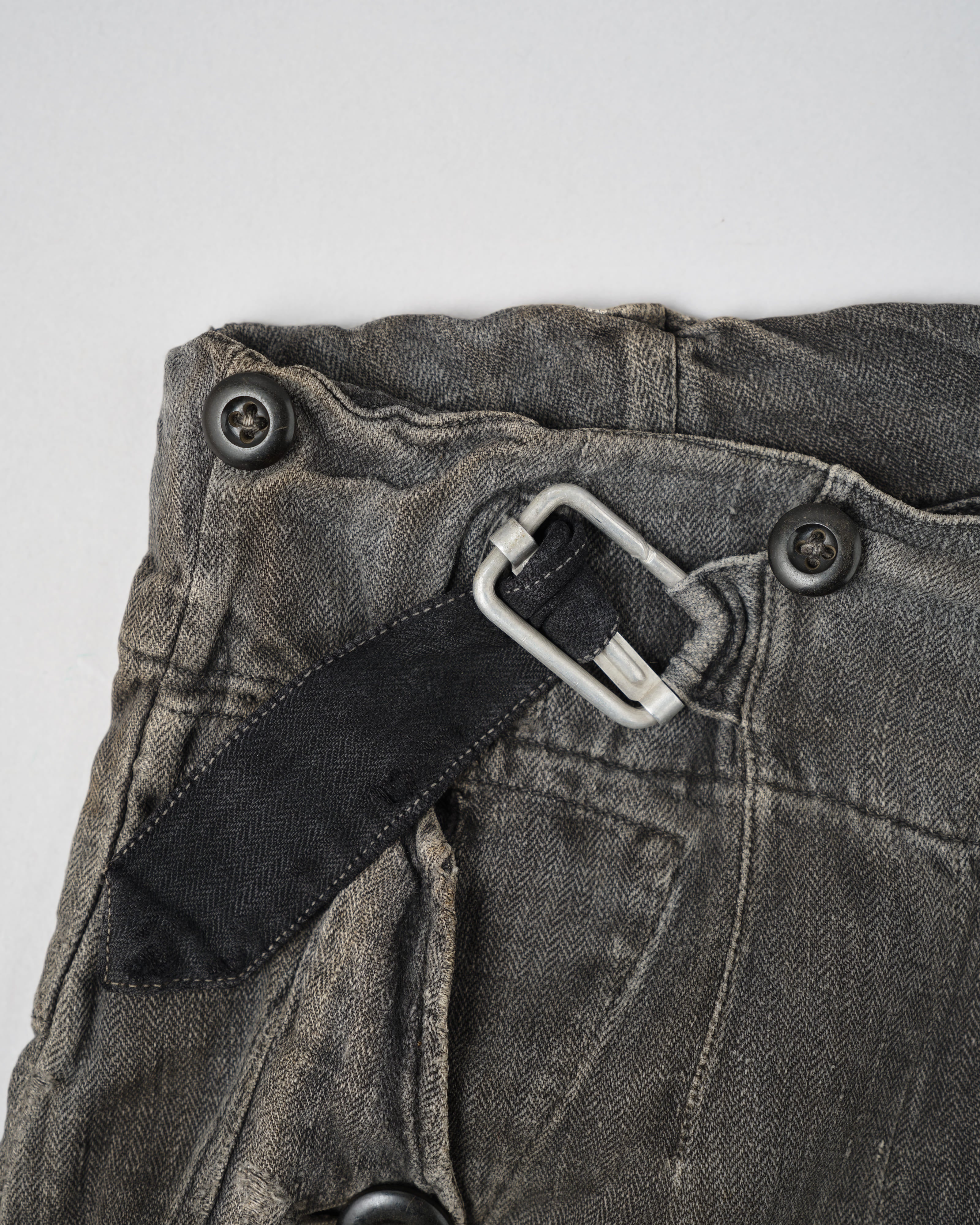 【~30's】German Air Force Gray Drillich HBT Linen Work Trousers "Unusual Color" "Luftwaffe"