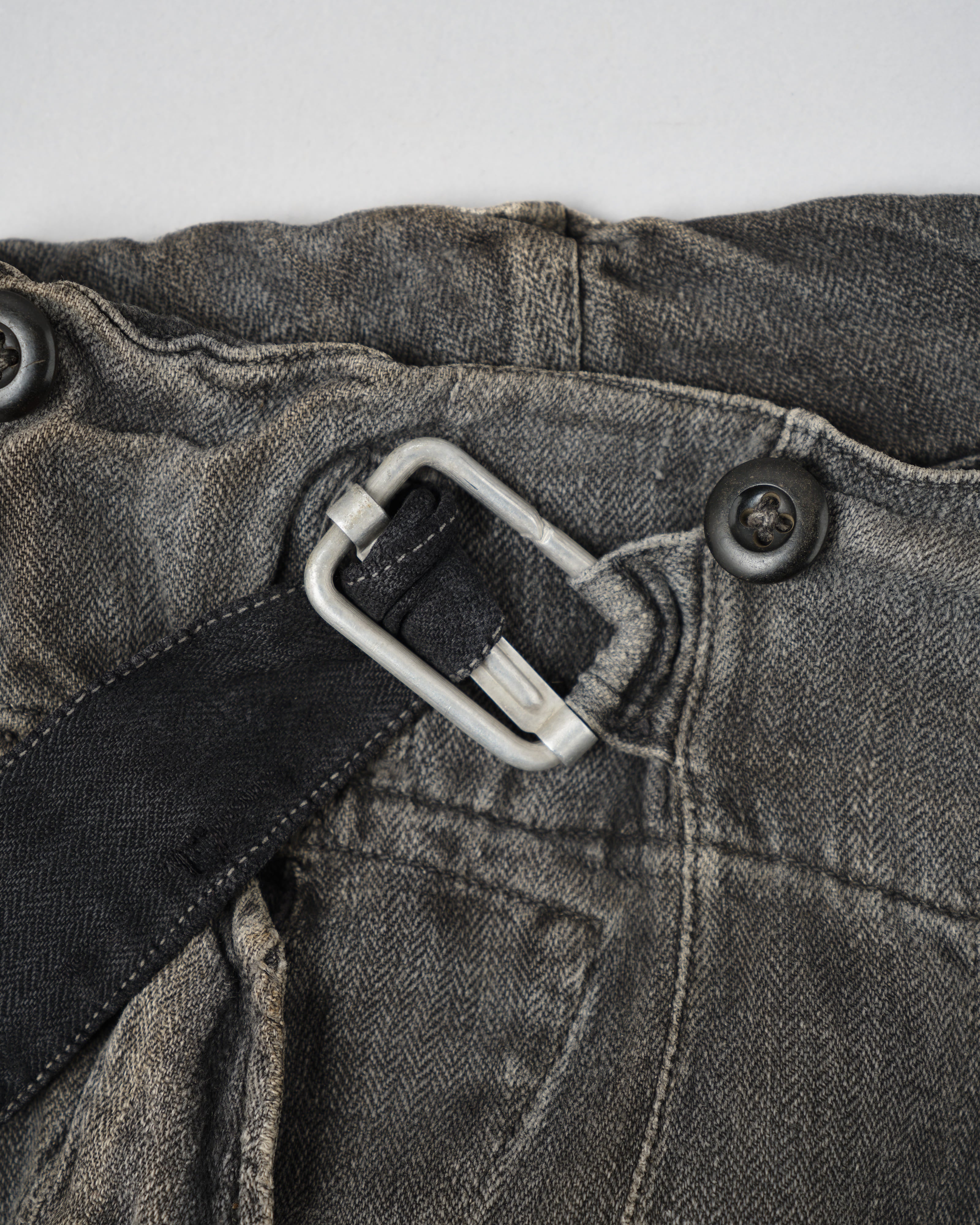 【~30's】German Air Force Gray Drillich HBT Linen Work Trousers "Unusual Color" "Luftwaffe"