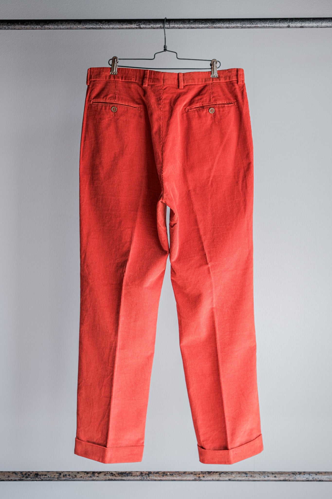 【~90's】Italian Vintage 2 Tuck Turn Up Corduroy Trousers Size.50