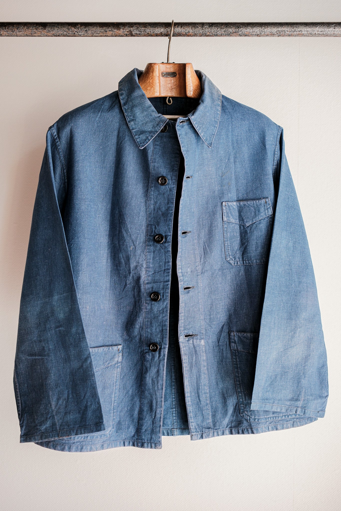 【~40's】French Vintage Indigo Linen Work Jacket