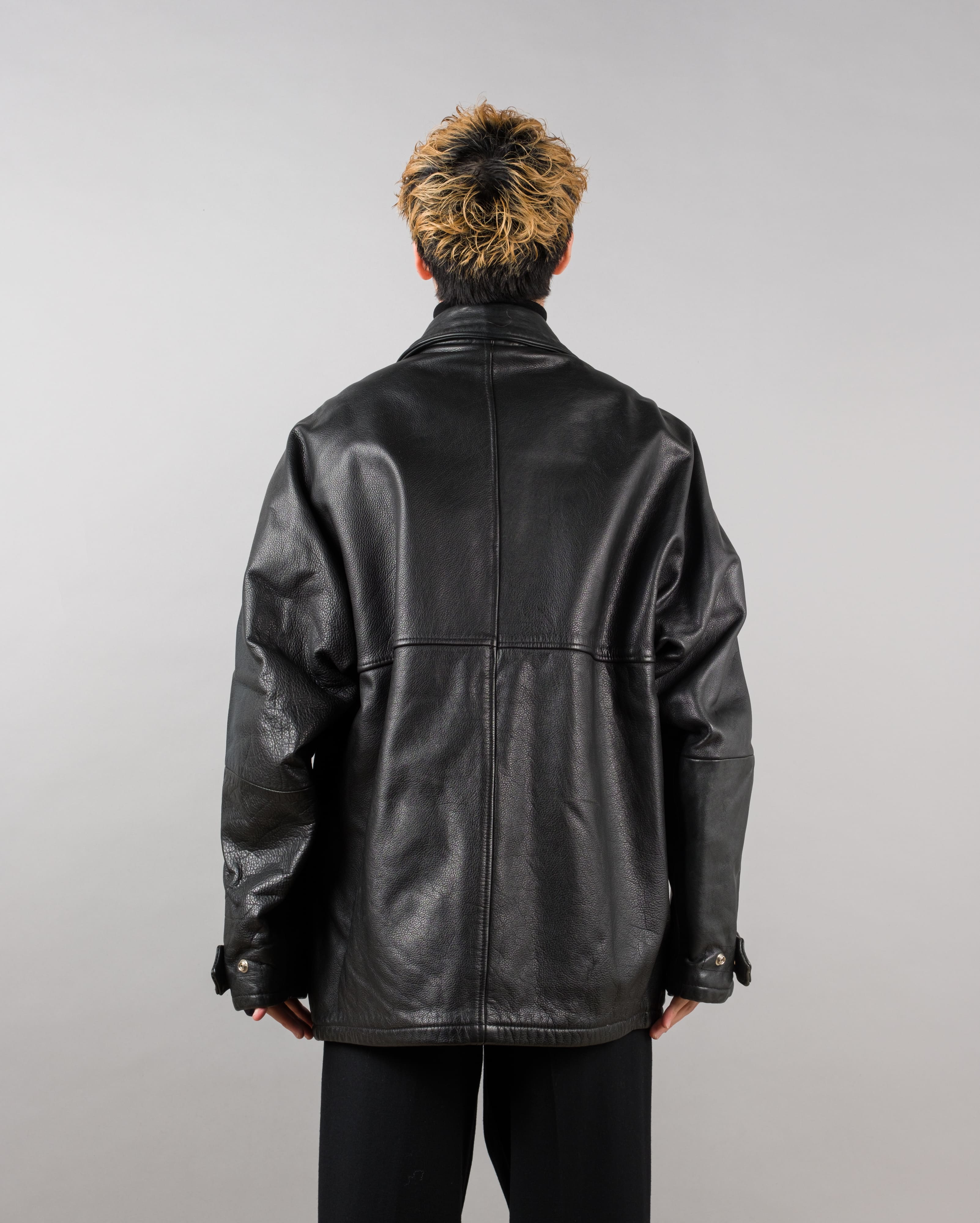 【~90's】Old BONEVILLE Raglan Sleeve D-pocket Leather Jacket