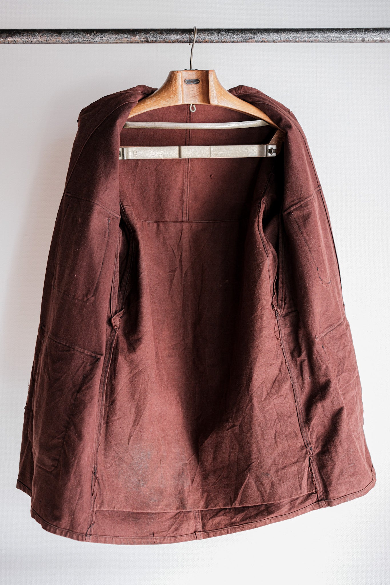 【~20's】French Vintage Reddish Brown Cotton Linen Hunting Jacket